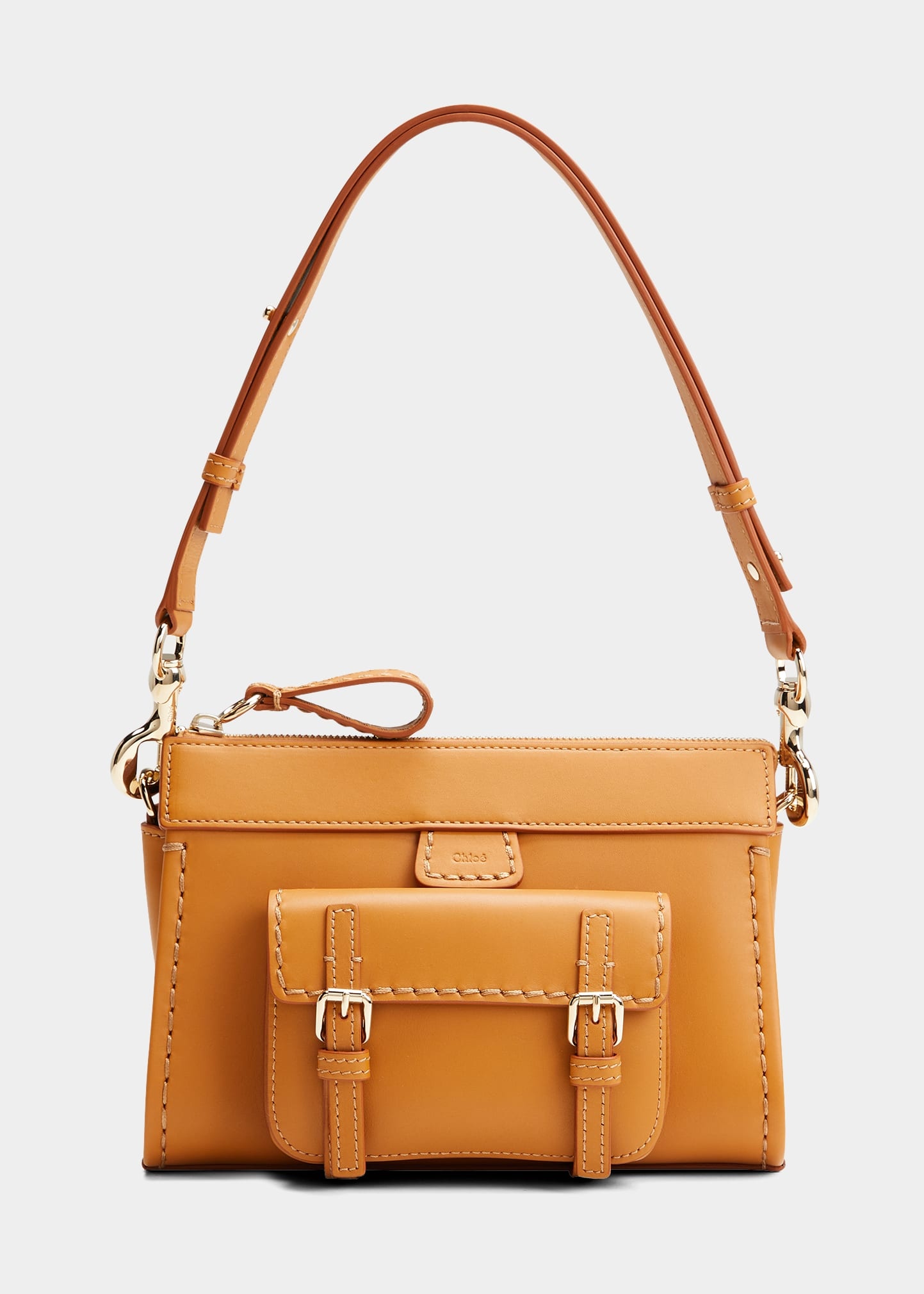 Edith Zip Leather Shoulder Bag - 1