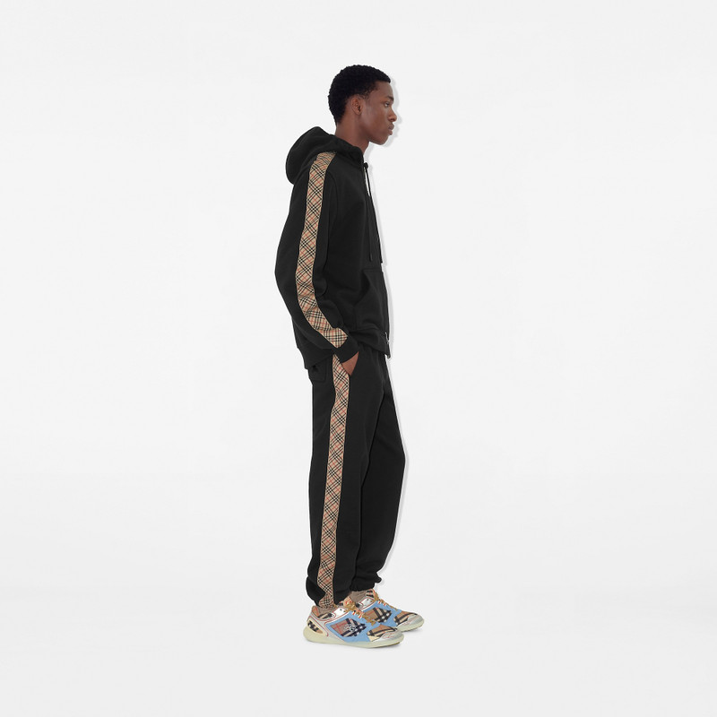 Burberry Check Trim Cotton Jogging Pants outlook