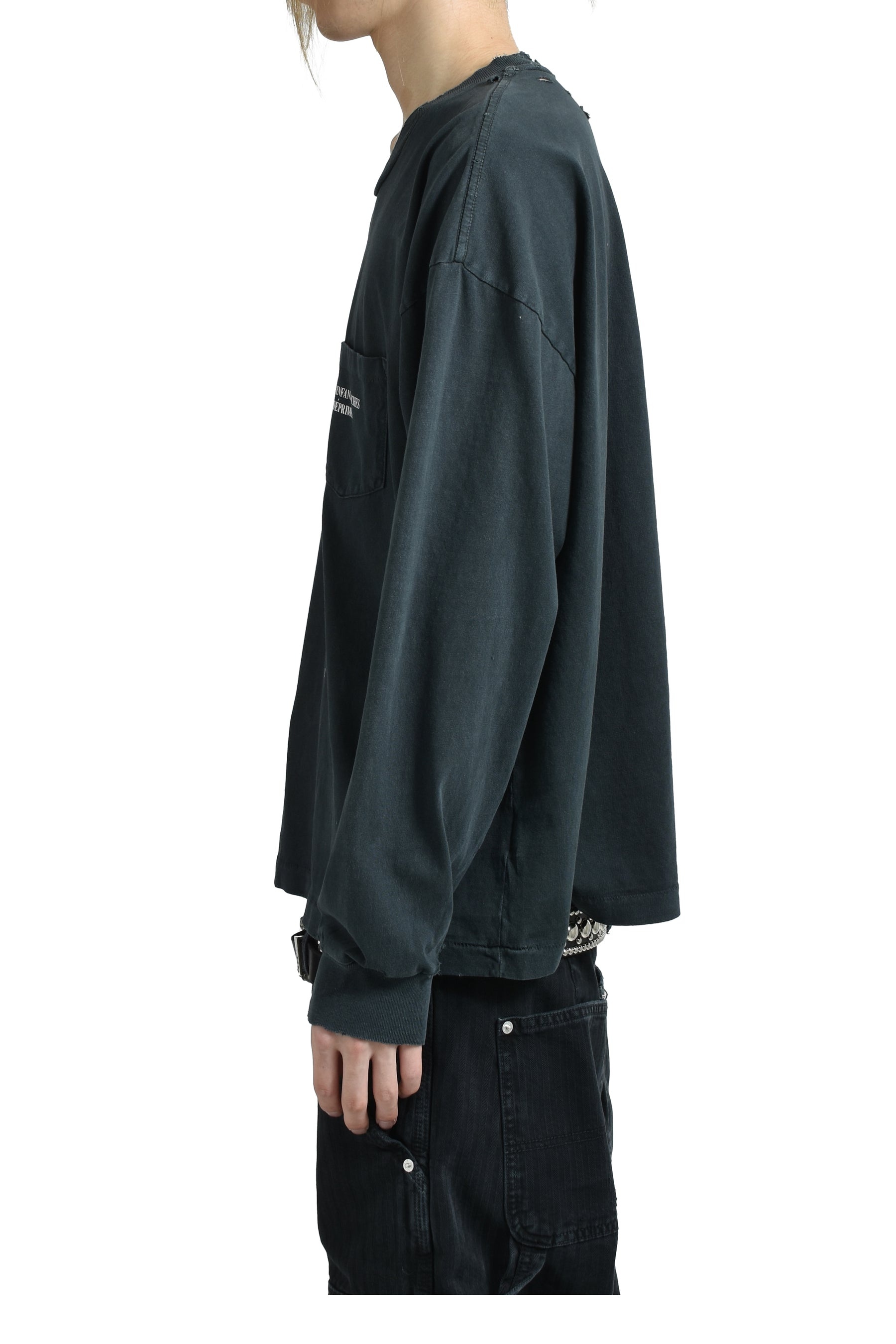 CLASSIC LOGO LS T-SHIRT / L.WASHED BLK - 3