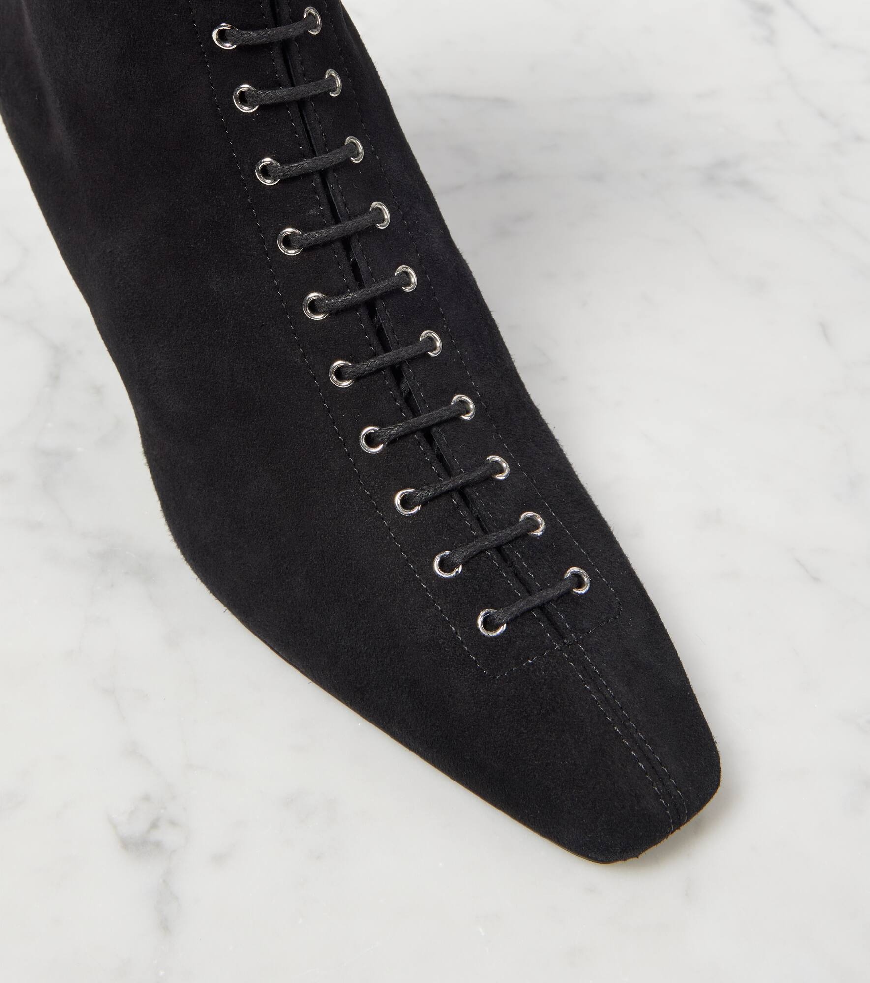 Suede lace-up ankle boots - 5
