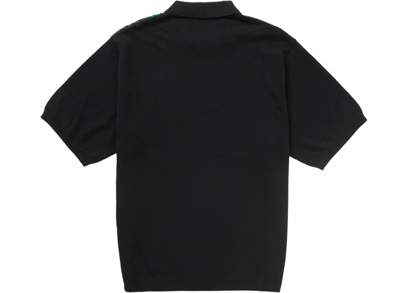 Supreme Supreme Plaid Knit S/S Polo Black outlook