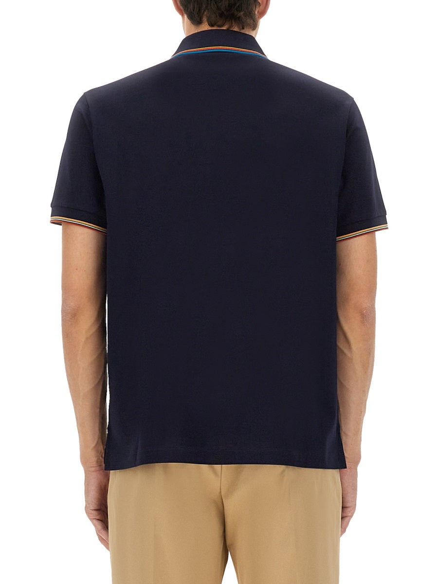 Paul Smith Men Cotton Polo Shirt With Zipper - 3