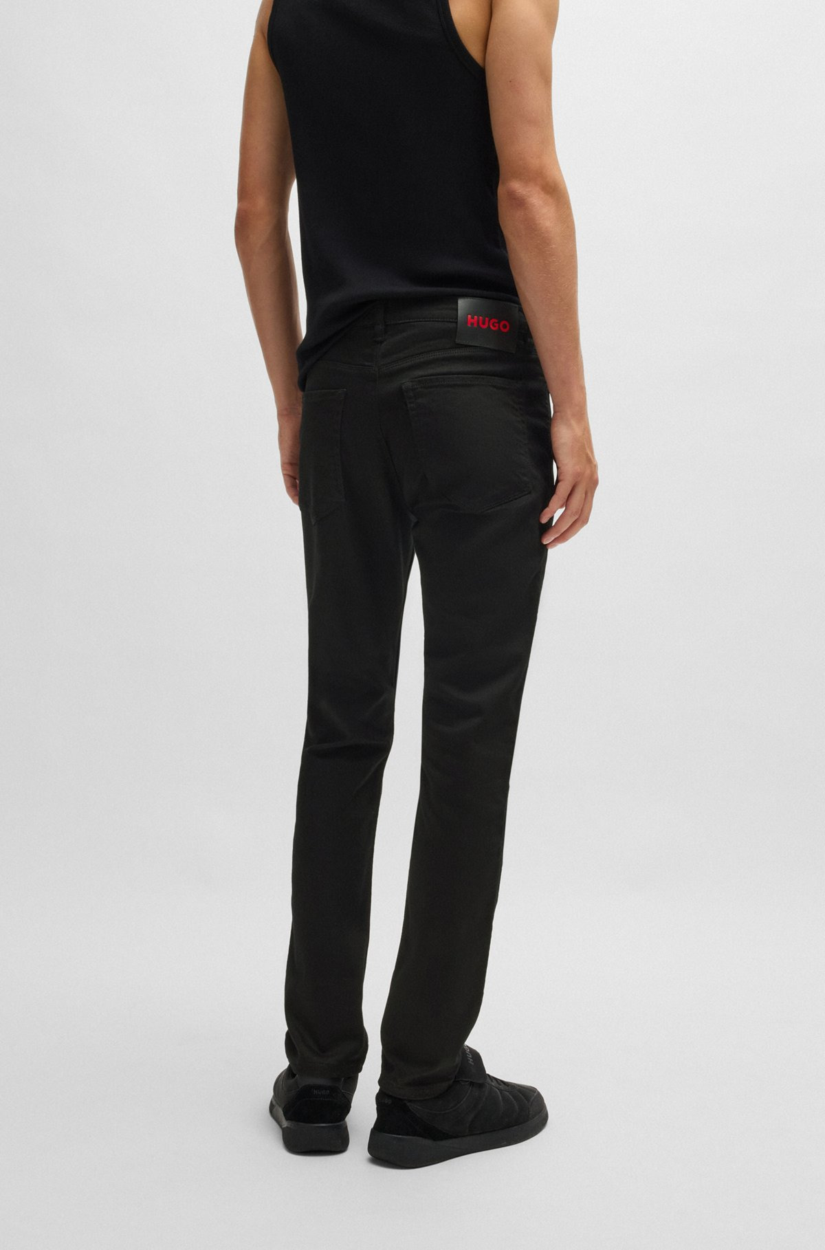 EXTRA-SLIM-FIT JEANS IN ULTRA-BLACK STRETCH DENIM - 4