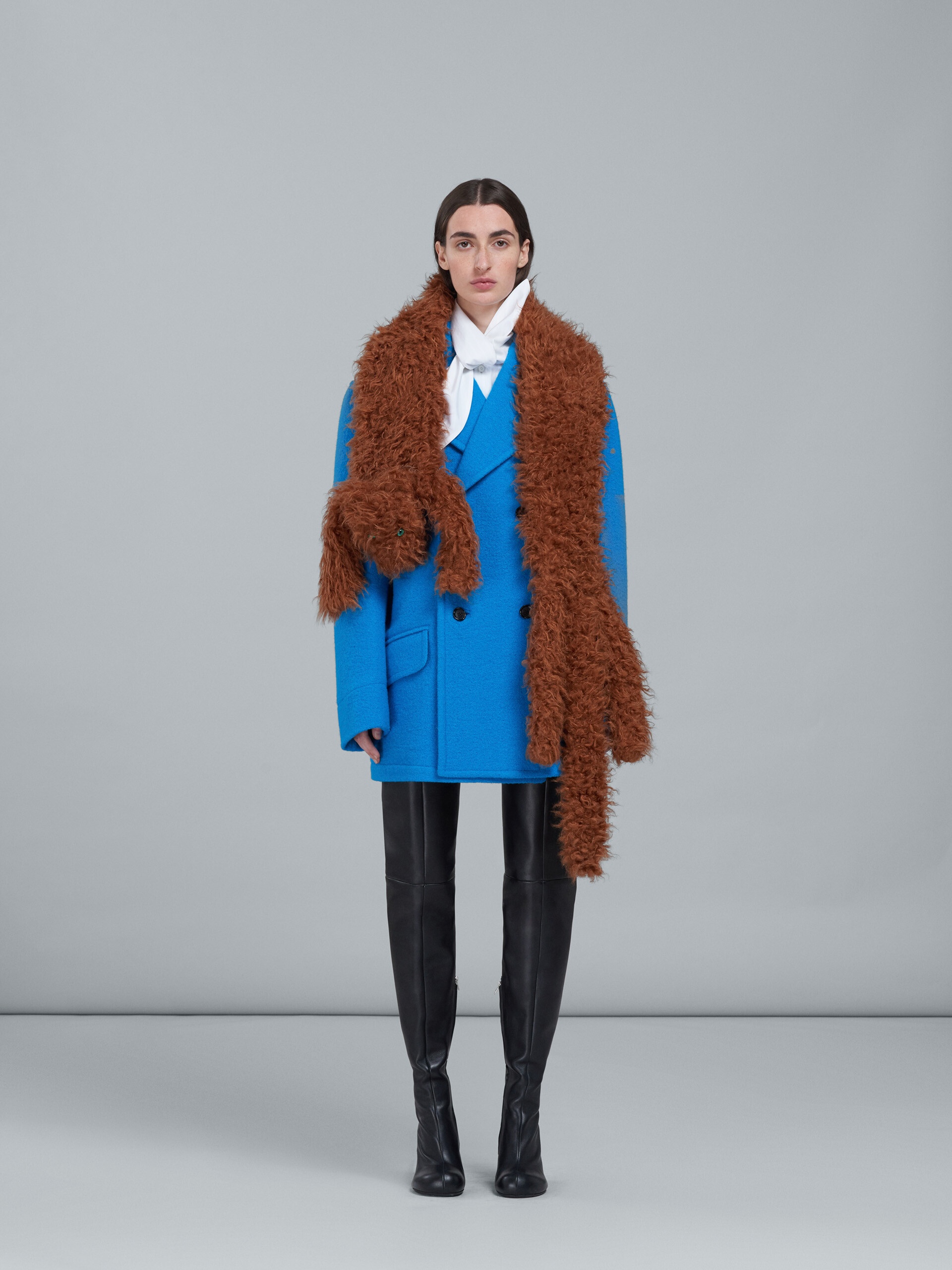 BROWN PLUSH SCARF - 2