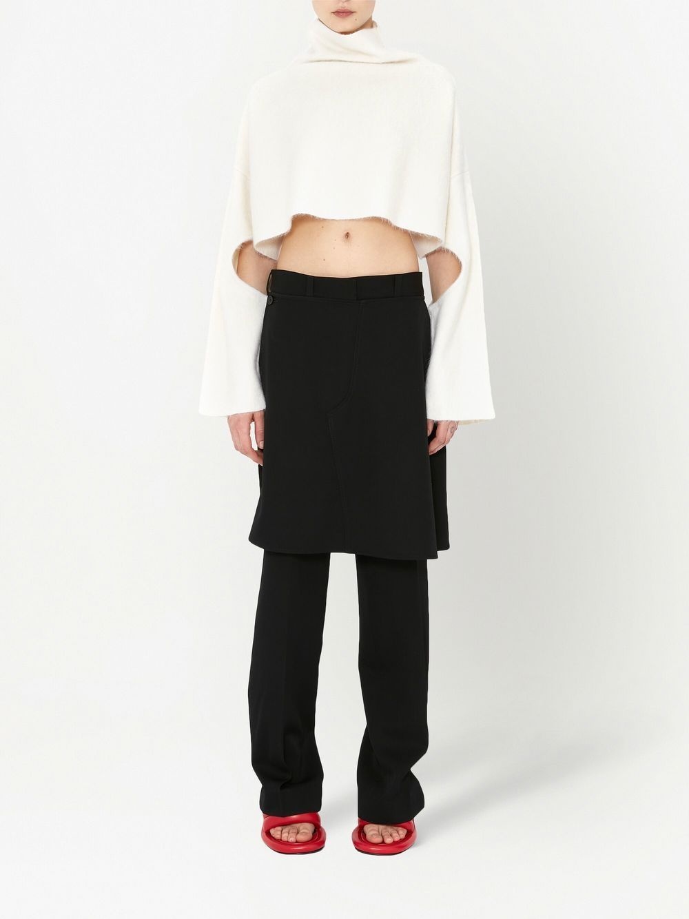 cut-out detailed cropped jumper - 2