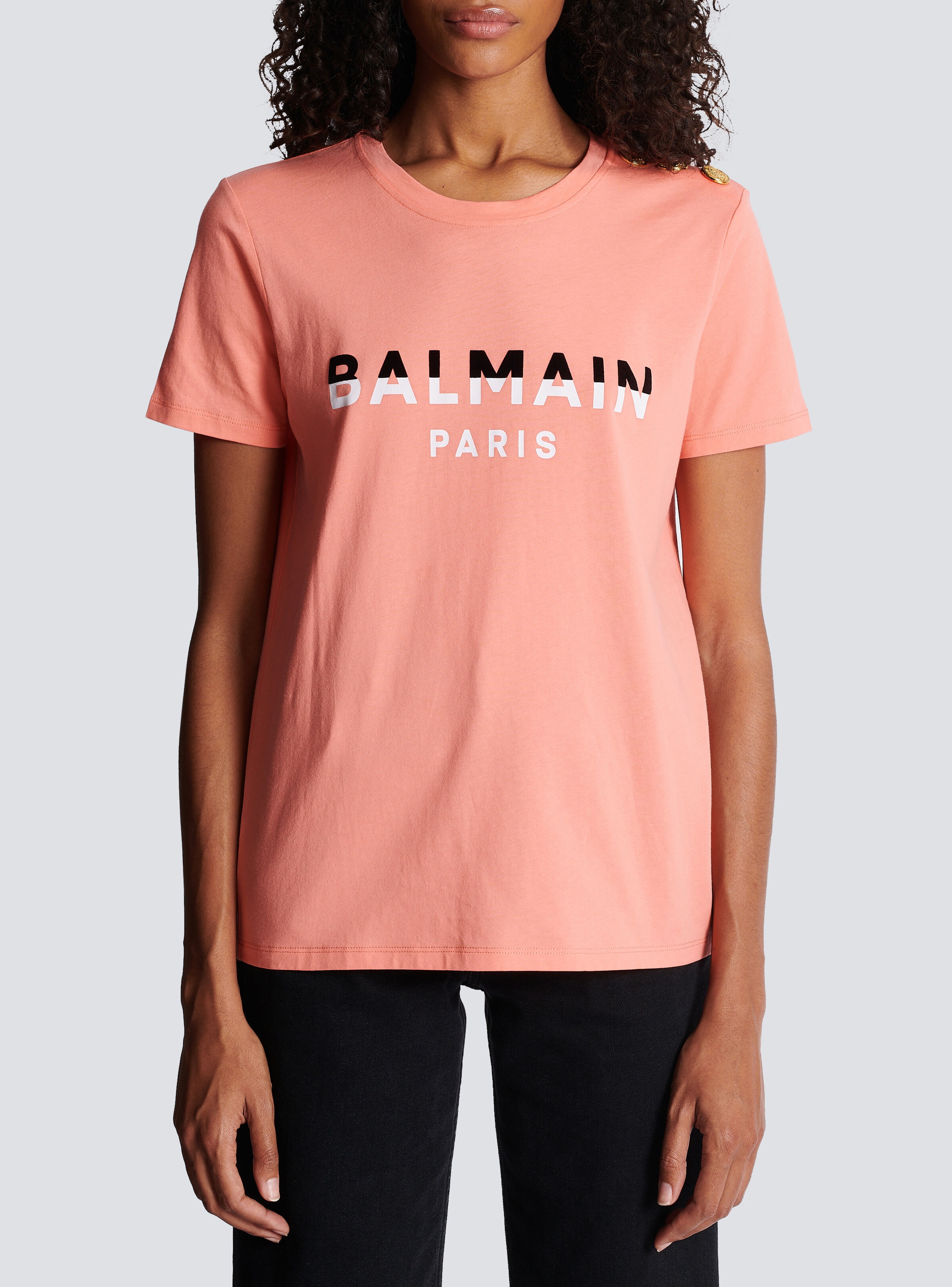 Flocked Balmain Paris T-Shirt - 5