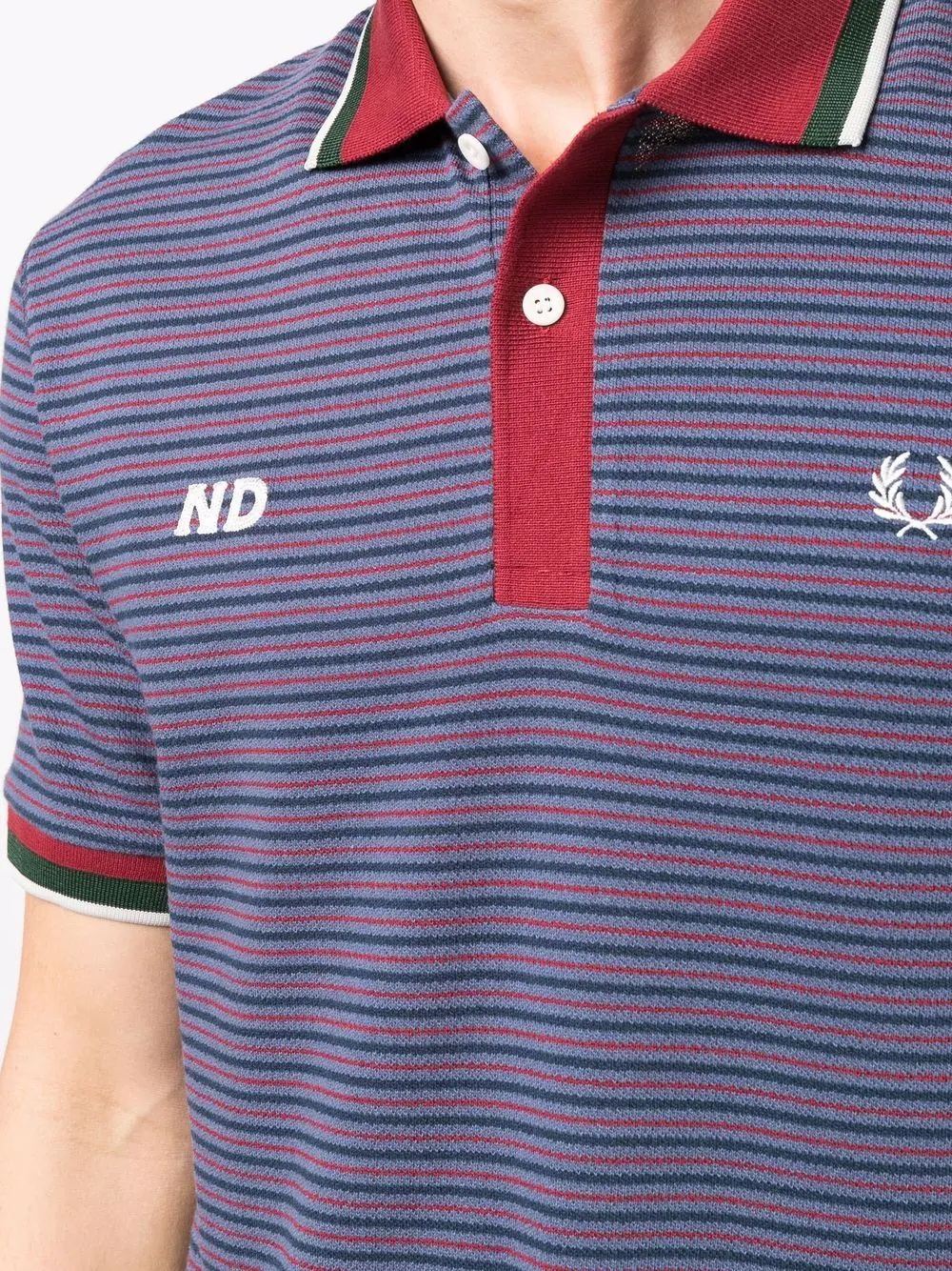 logo-embroidered striped polo shirt - 5