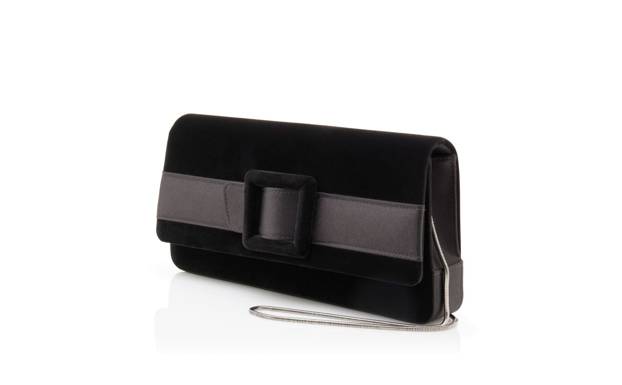 Black Velvet Buckle Clutch - 3