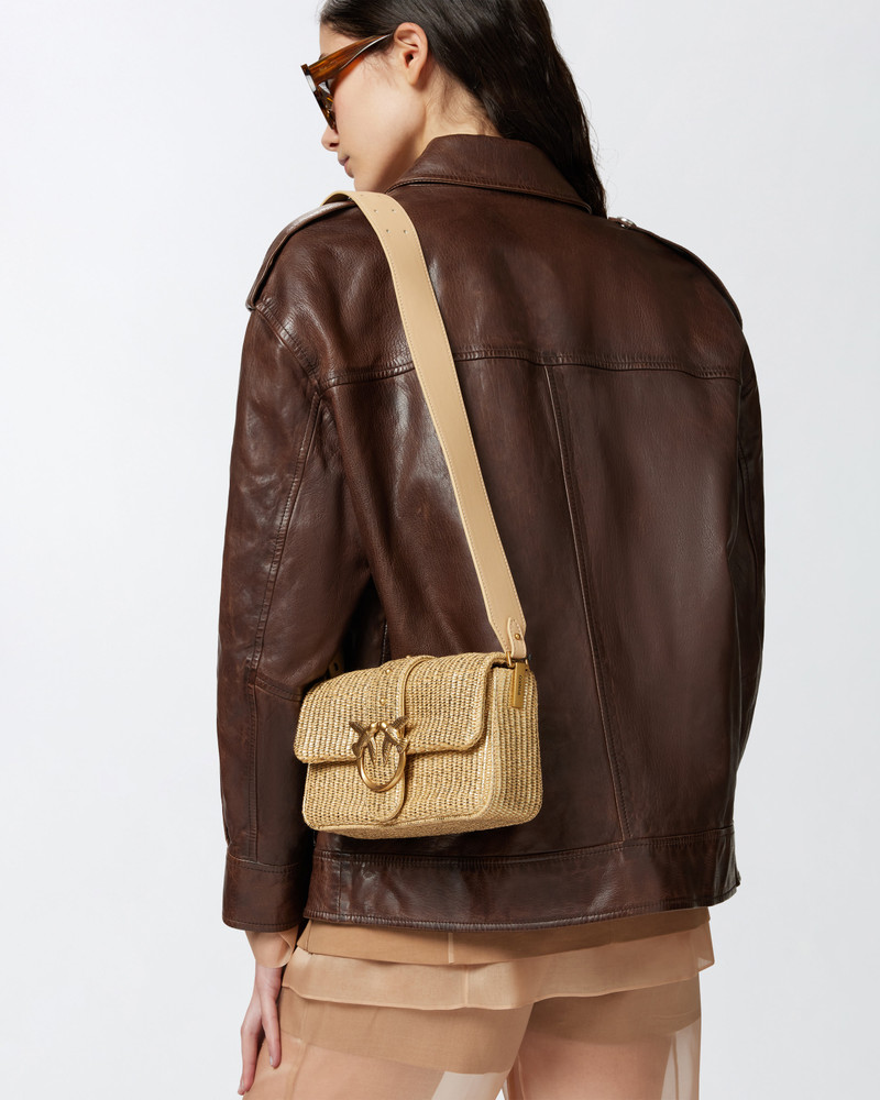 RAFFIA MINI LOVE BAG SLOUCHY SHOULDER BAG 6