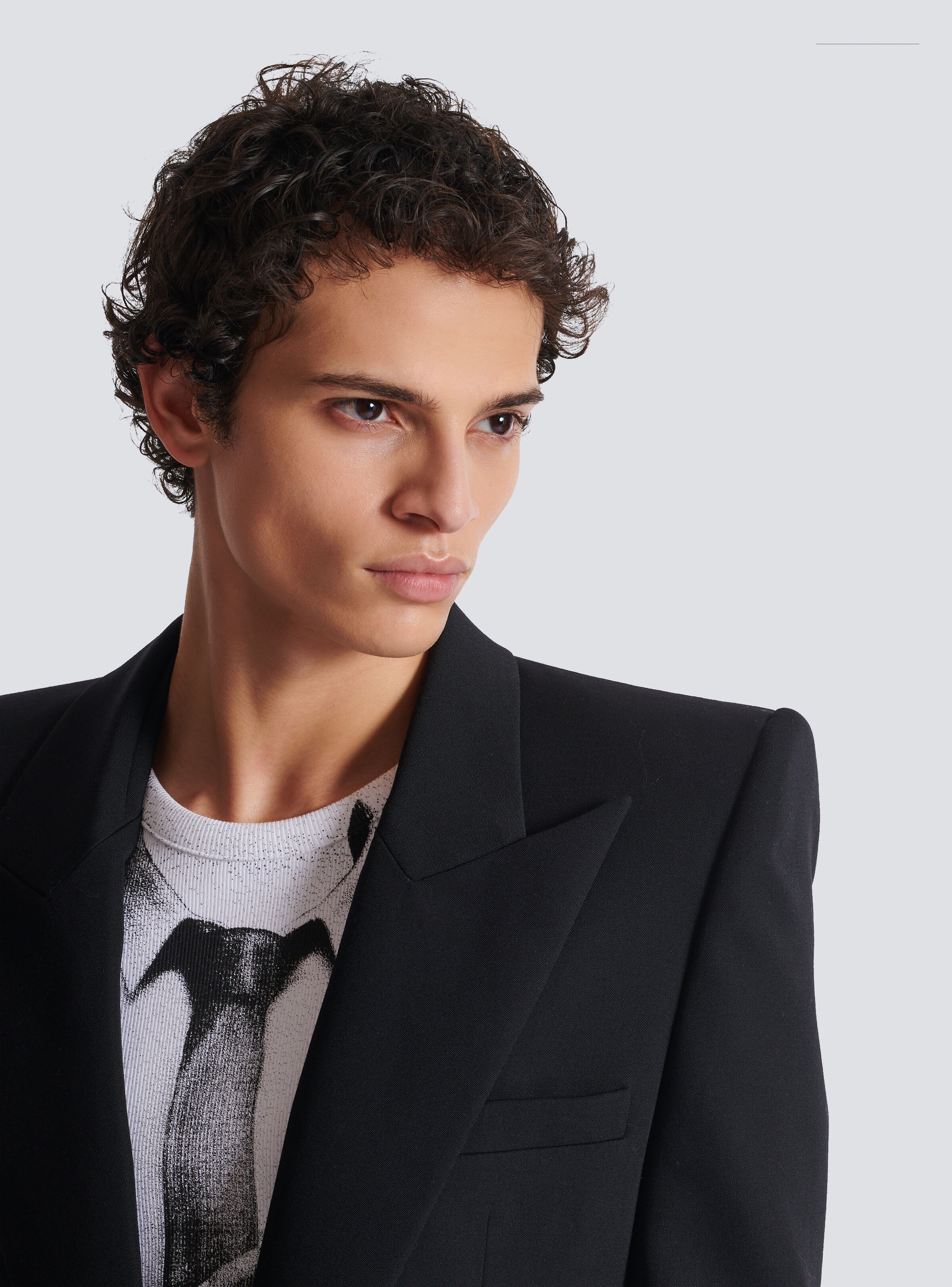 Grain de poudre 1-button jacket with shoulder pads - 7