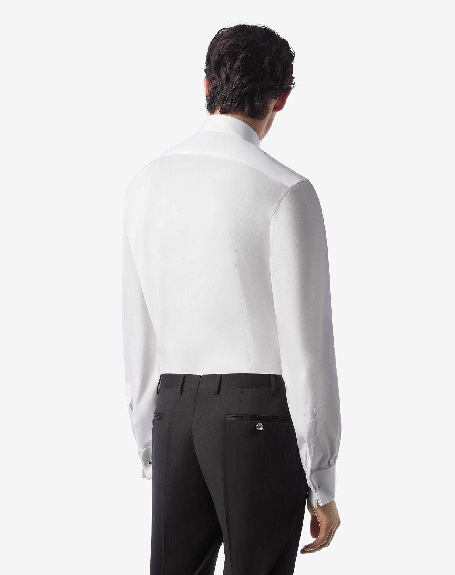 White cotton shirt with micro stripes - 4
