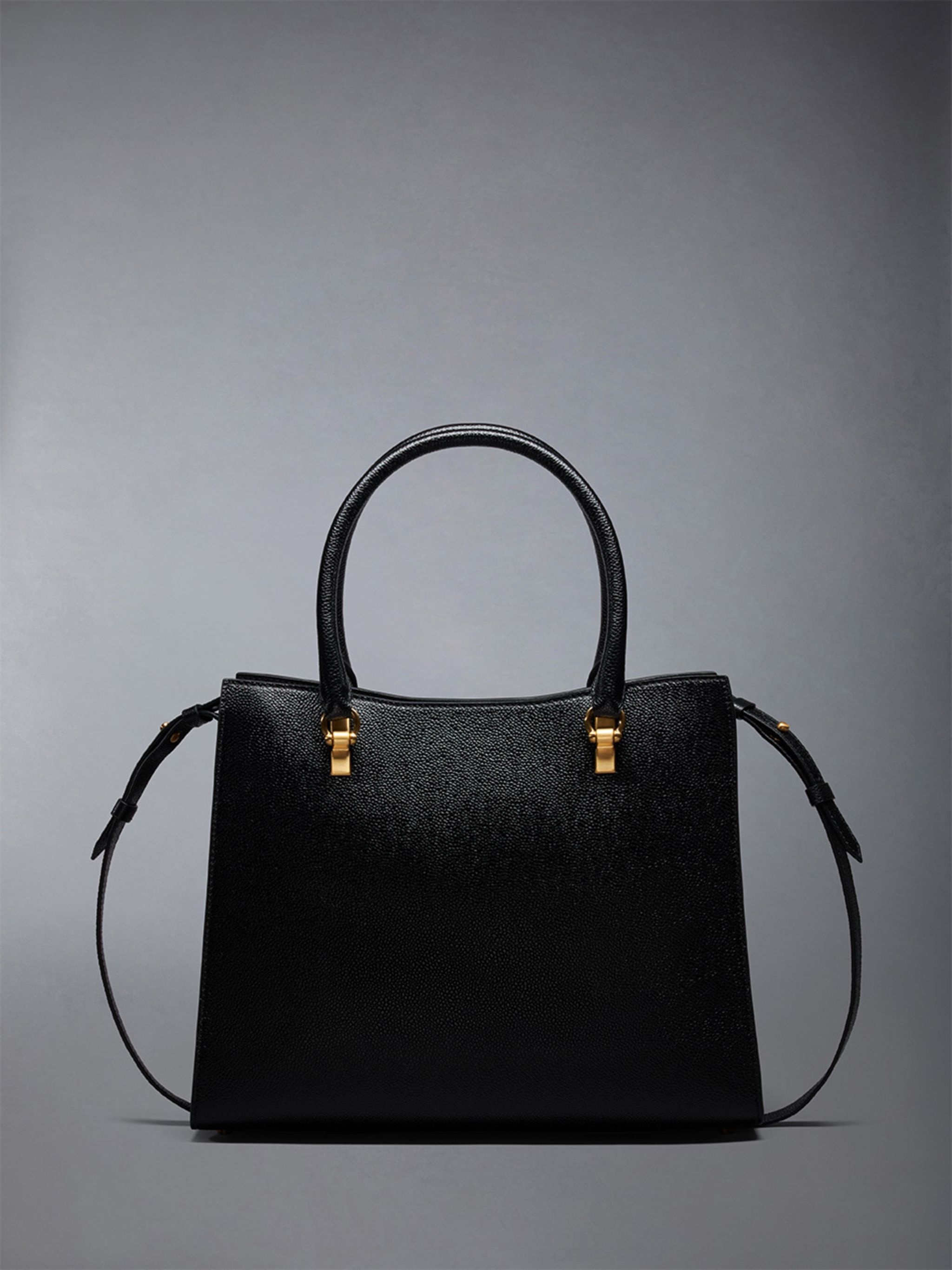 Medium Duet Tote in Pebble Grain Leather - 4