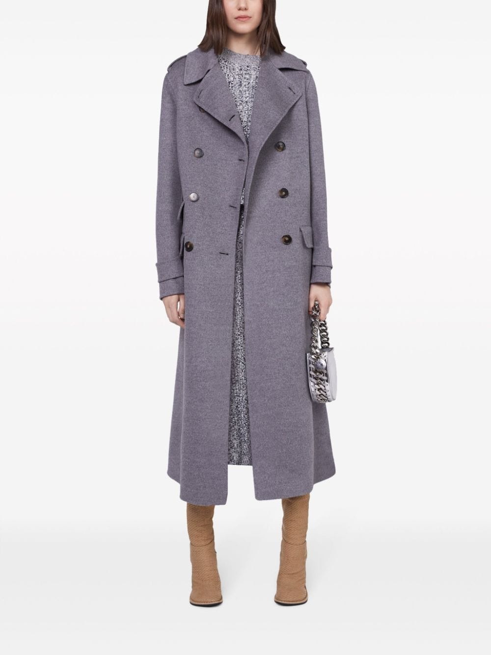 コート Stella McCartney Double-breasted wool trench coat STELLA MCCARTNEY + NET SUSTAIN belted double-breasted wool