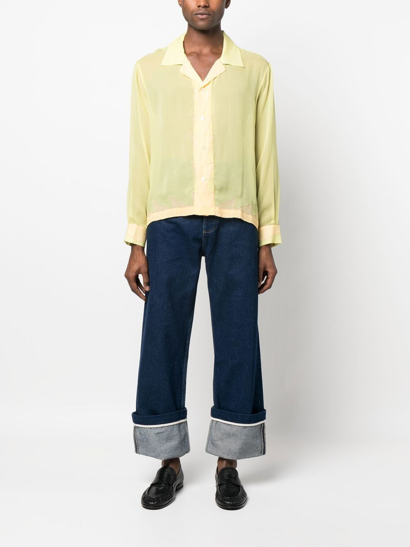 BODE geometric-panneled silk shirt outlook