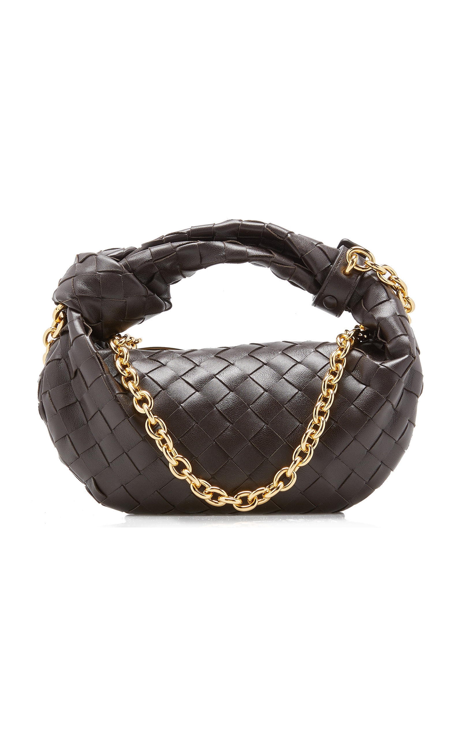 The Mini Jodie Chain-Embellished Leather Bag brown - 1