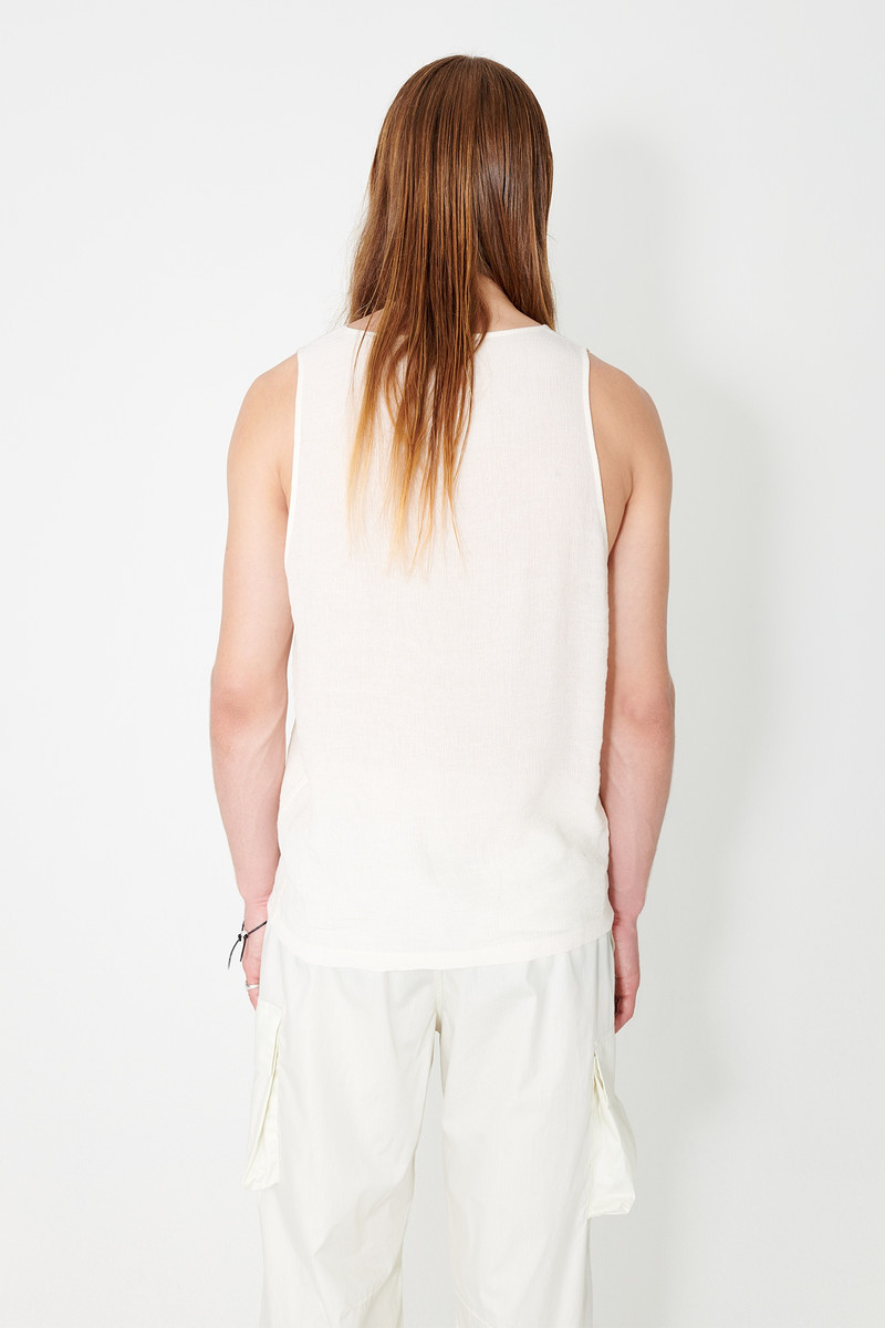 Singlet Almond Milk Ruffle Viscose 7