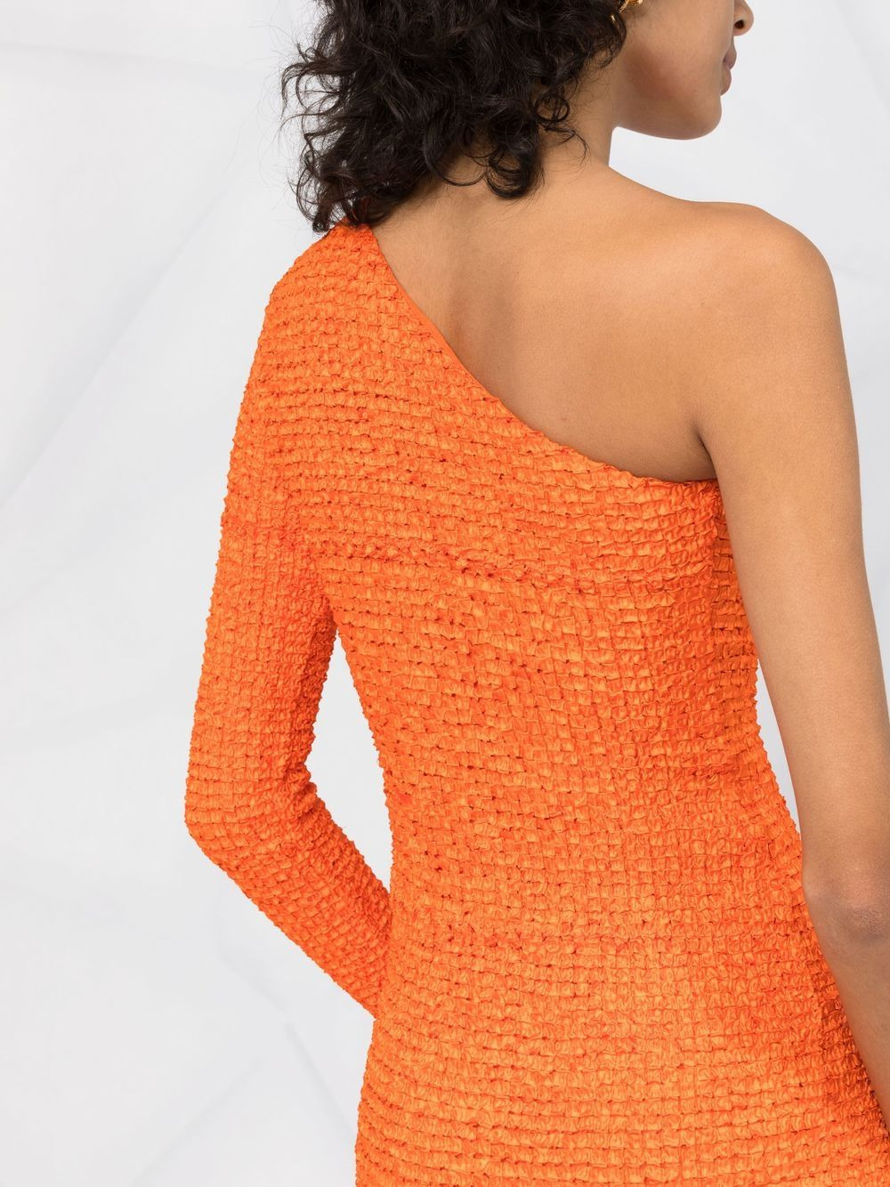 fitted one-sleeve mini dress - 5