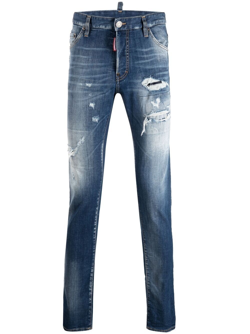 distressed slim-fit jeans - 1