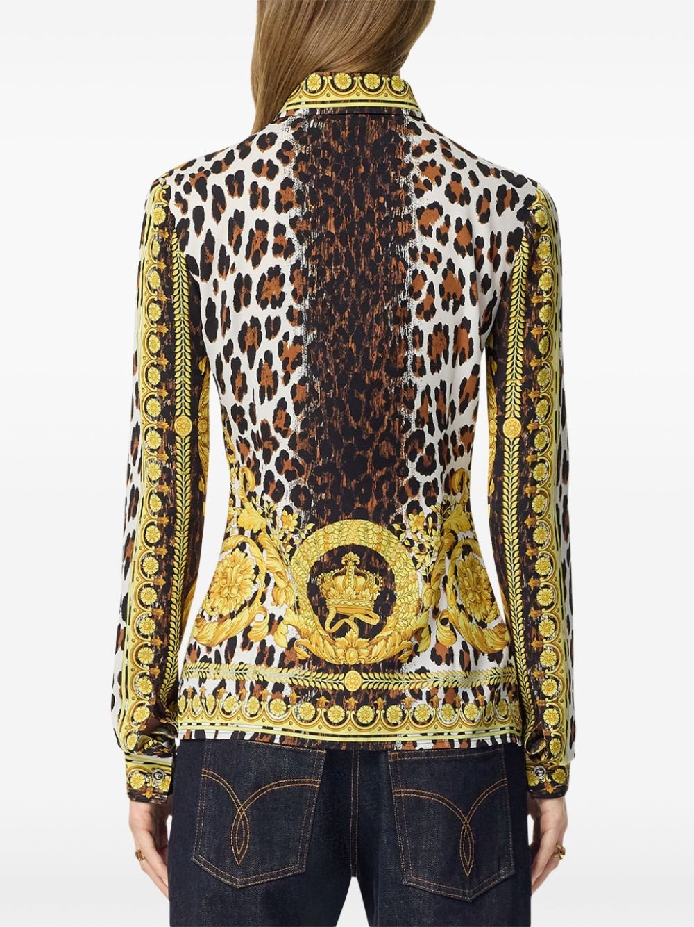 leopard-print blouse - 4