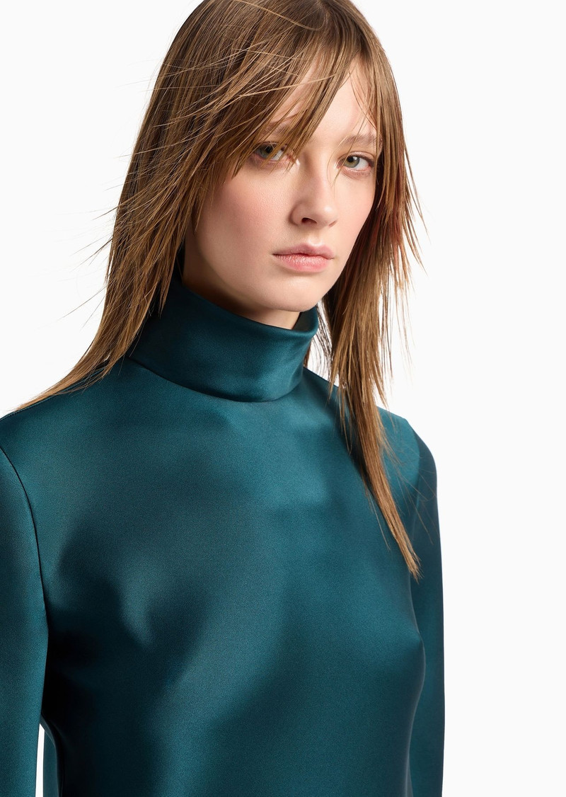 Long-sleeved blouse in silk double satin 5