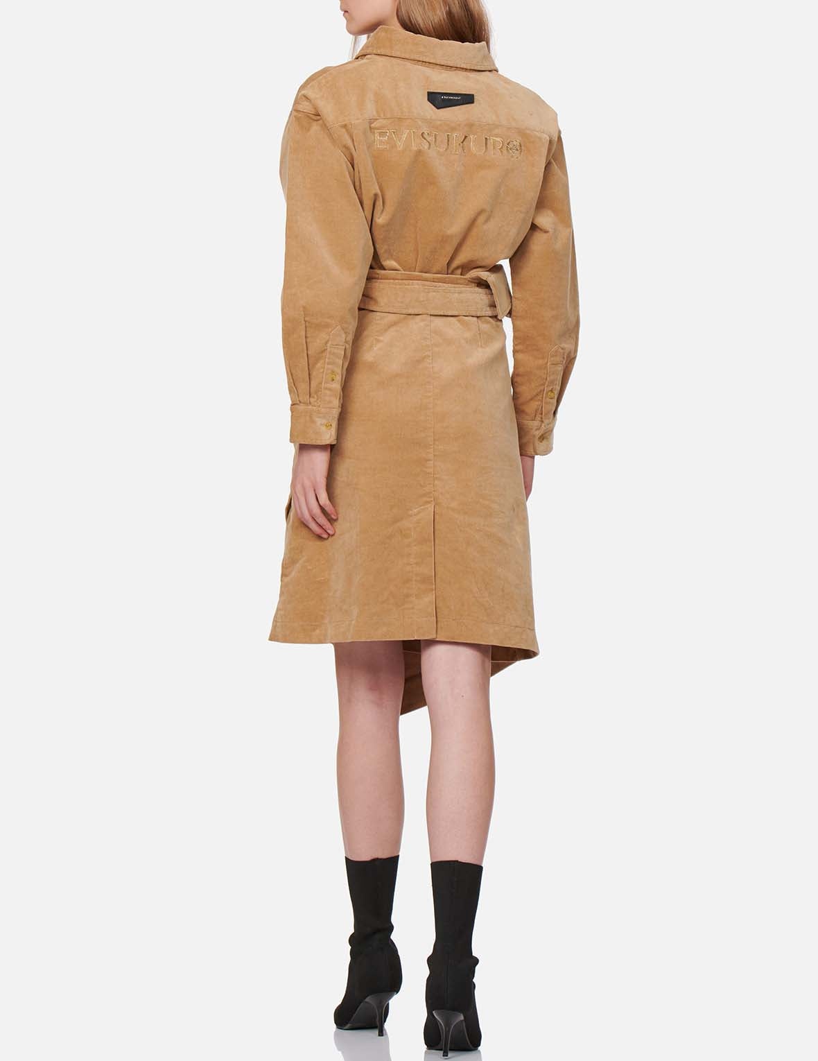 Logo Embroidered Corduroy Dress - 6