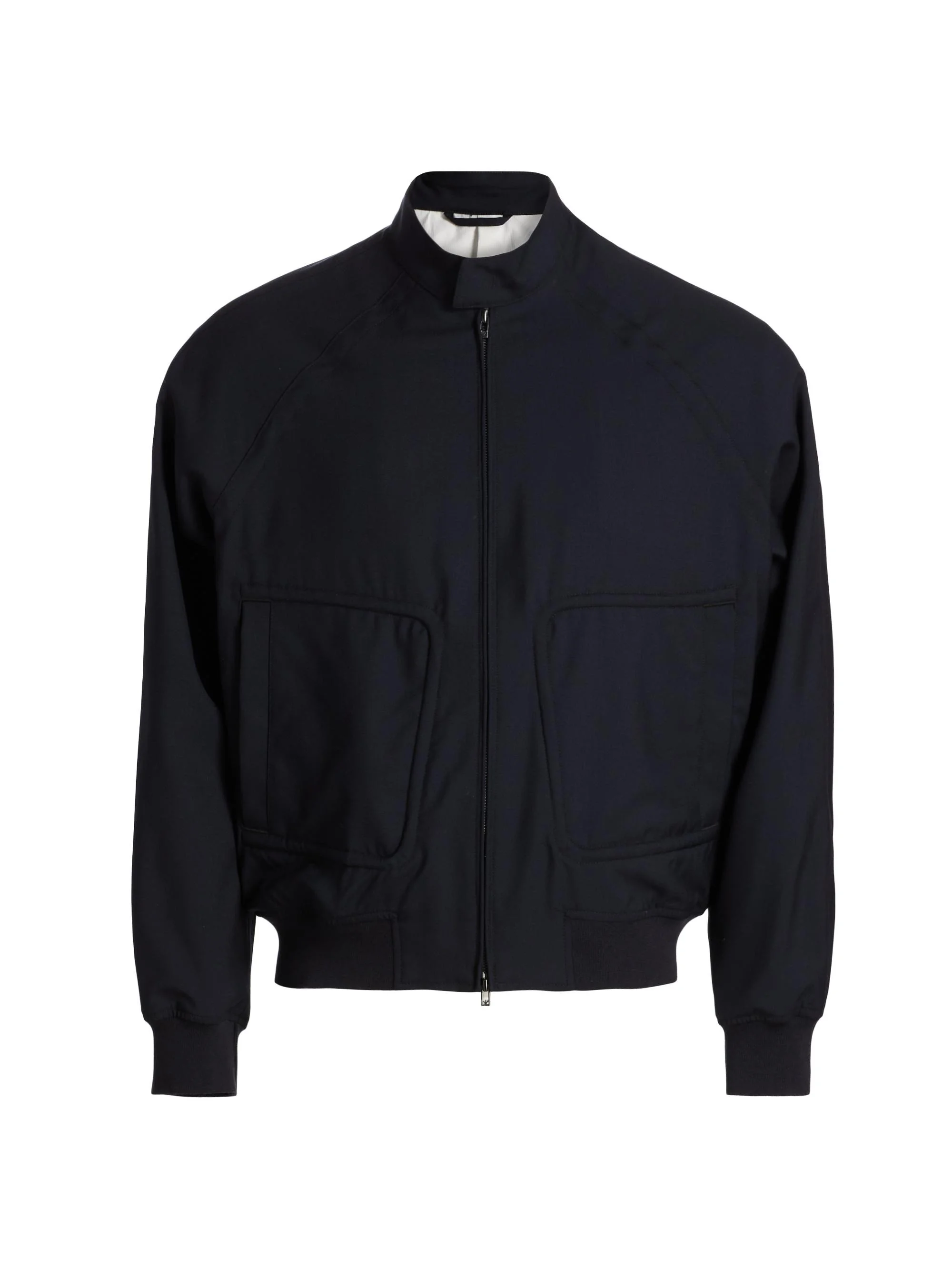 Men's Oversized Pocket Wool Bomber Jacket - Iconic Blue Navy - 1