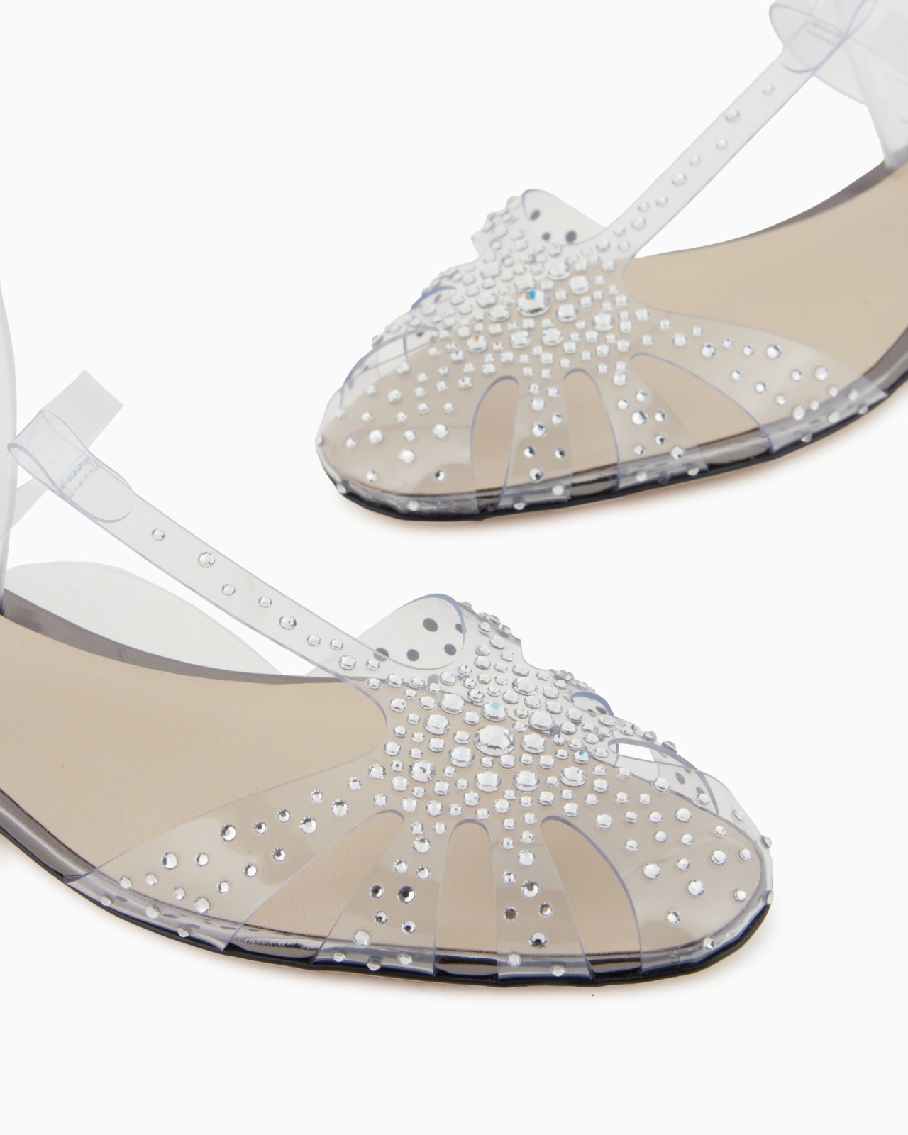 PVC AND RHINESTONE SLINGBACK BALLERINAS - 5