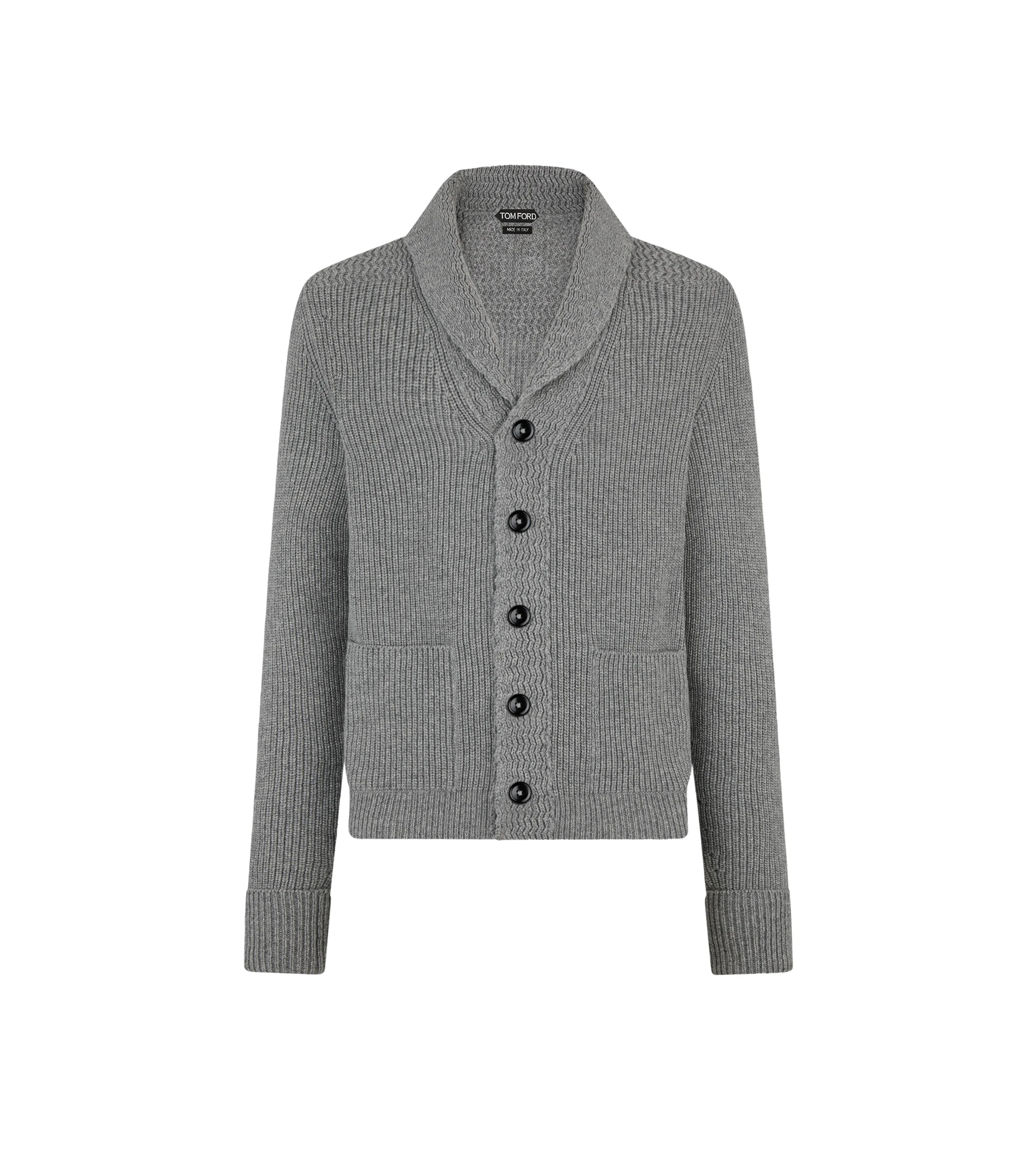 CASHMERE SHAWL COLLAR CARDIGAN - 1
