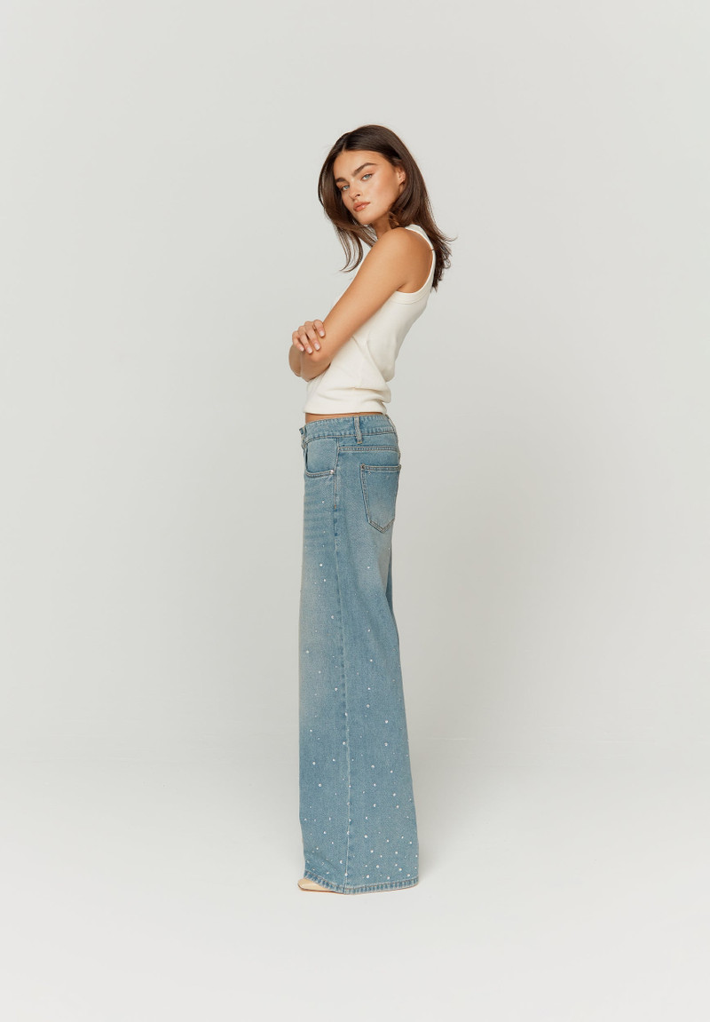 CRYSTALLISED WIDE LEG DENIM 4