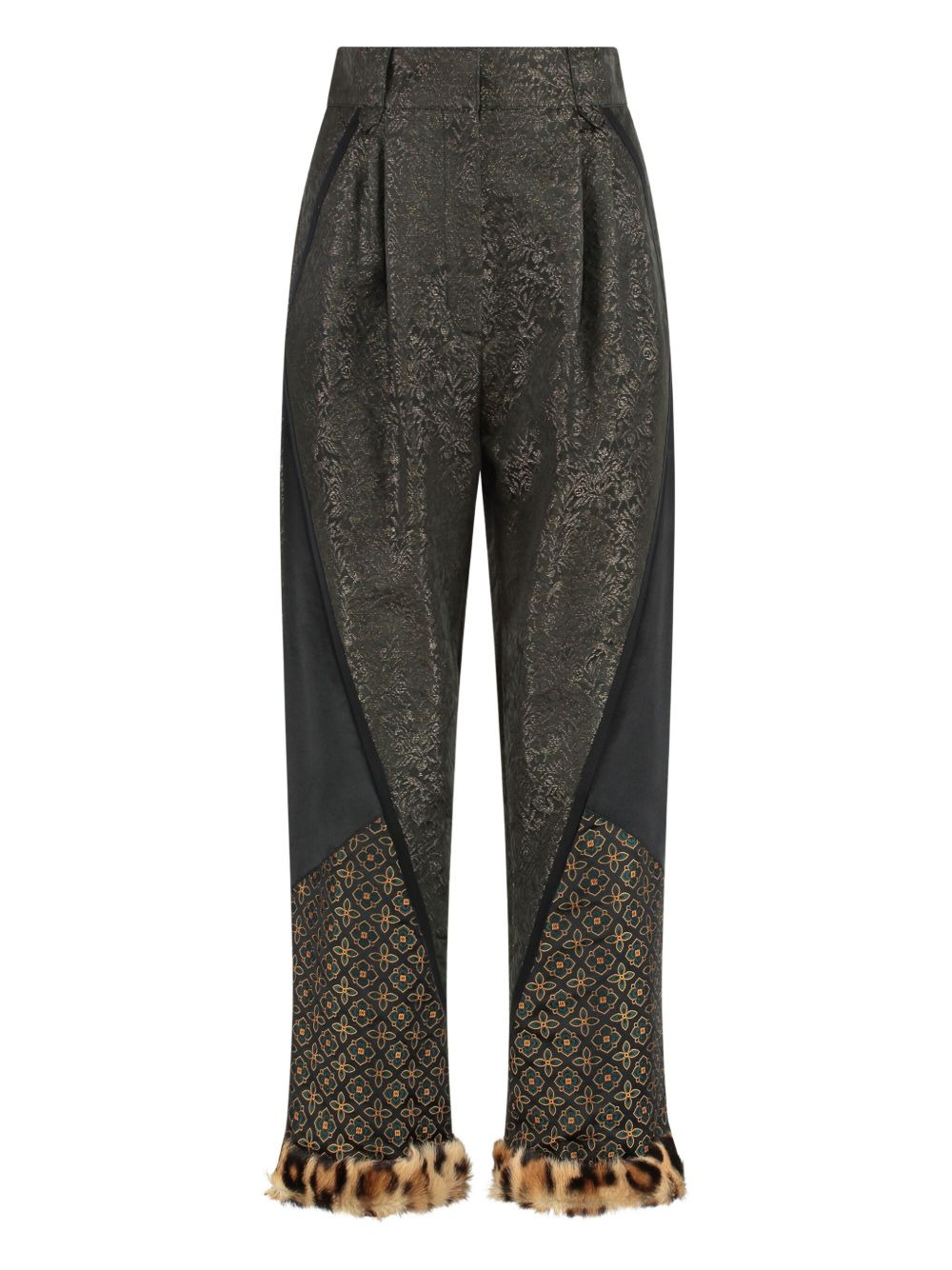 patterned-cuff trousers - 1