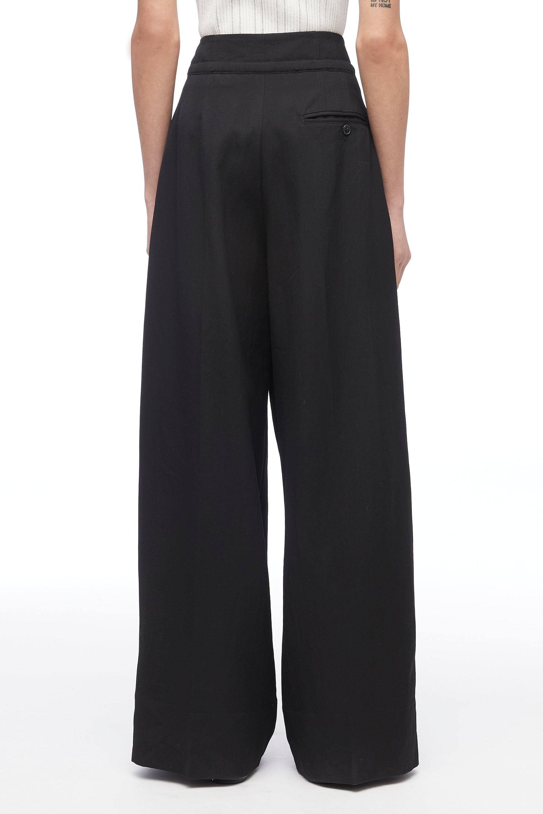 Relaxed Wool Wide-Leg Pant - 4