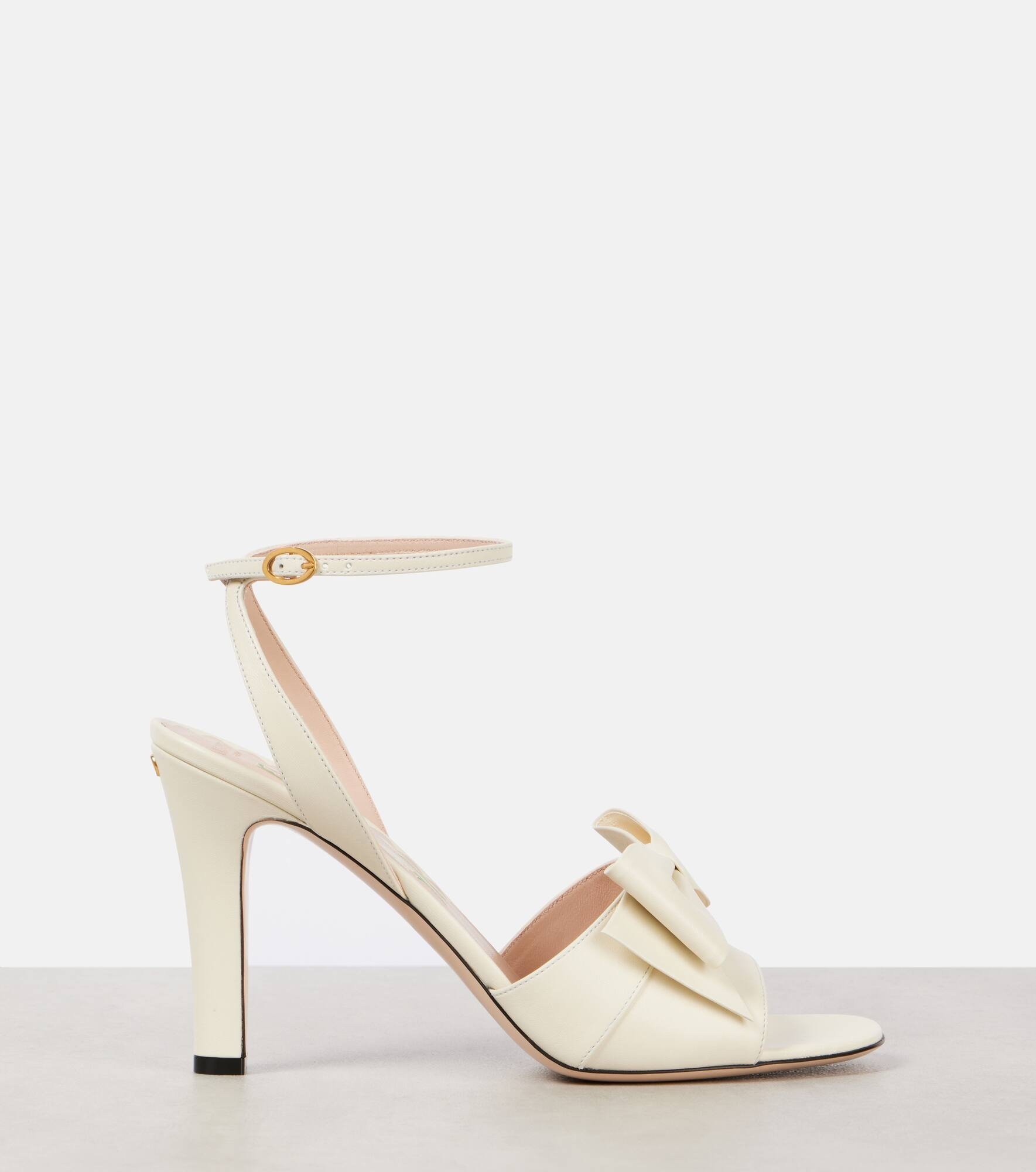 Bow-detail leather sandals - 4