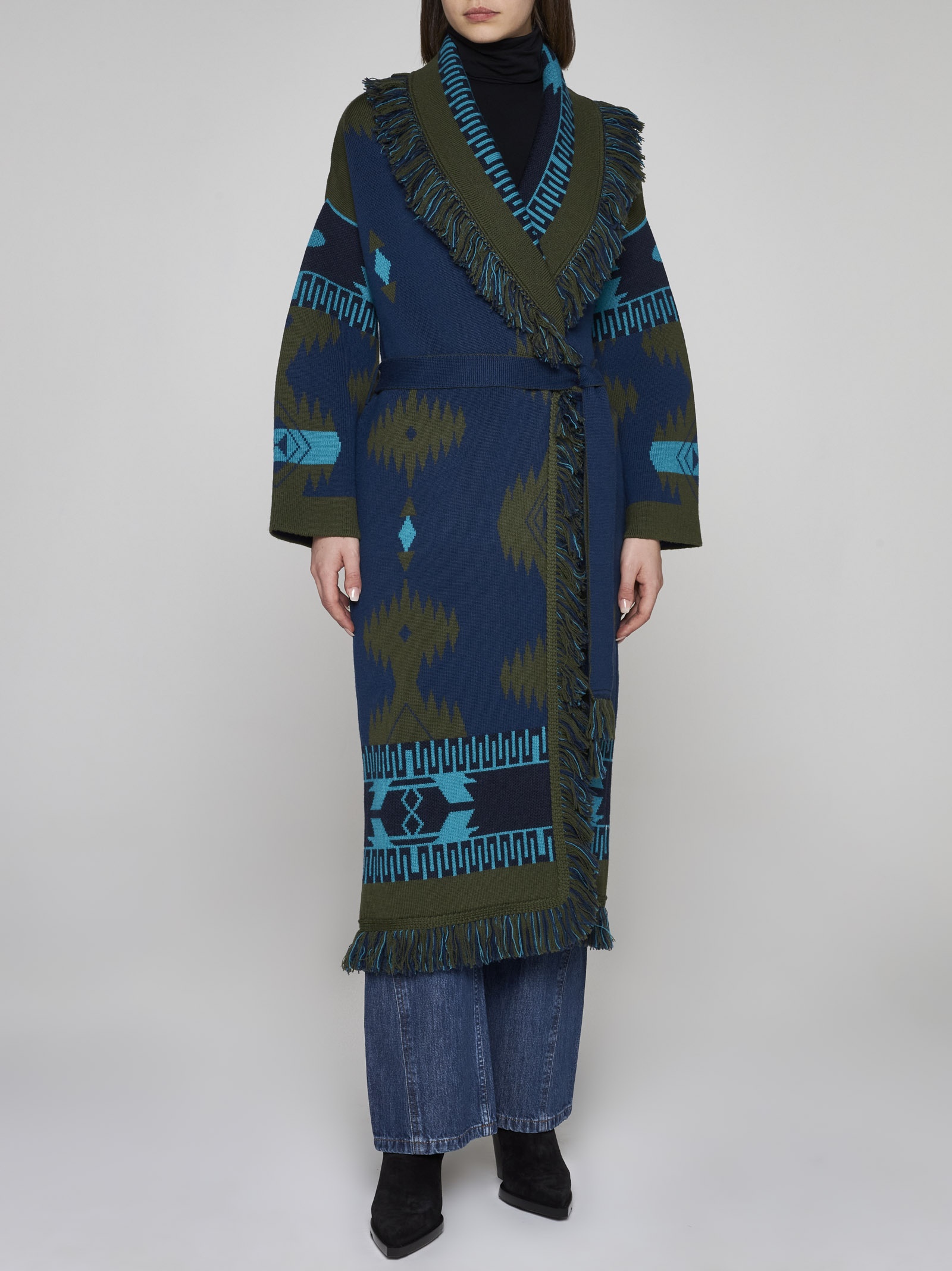 Alanui Jacquard wool coat | danielloboutique | REVERSIBLE