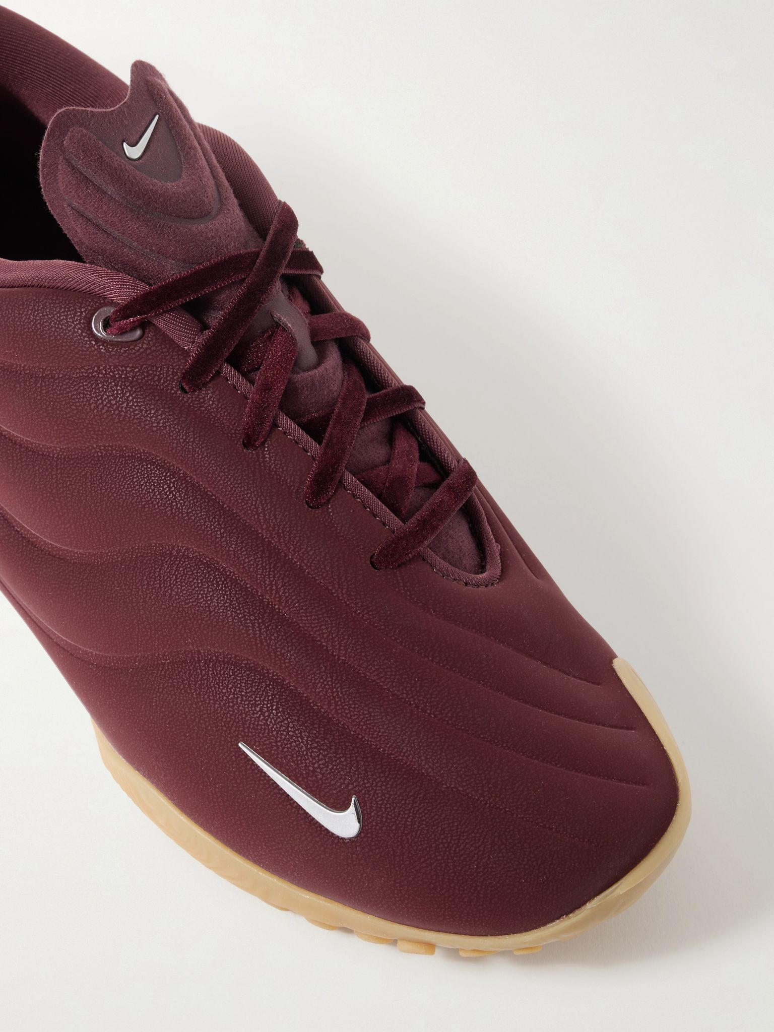 Astra Ultra quilted brushed-shell sneakers Burgundy - 4