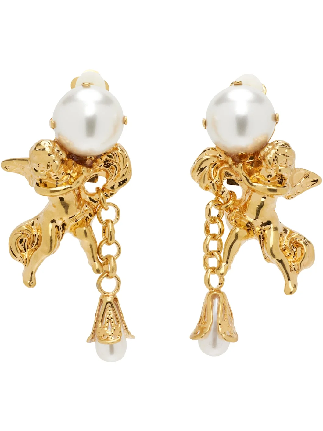 Agnes Baroque Brass Clip-on Earrings - 1
