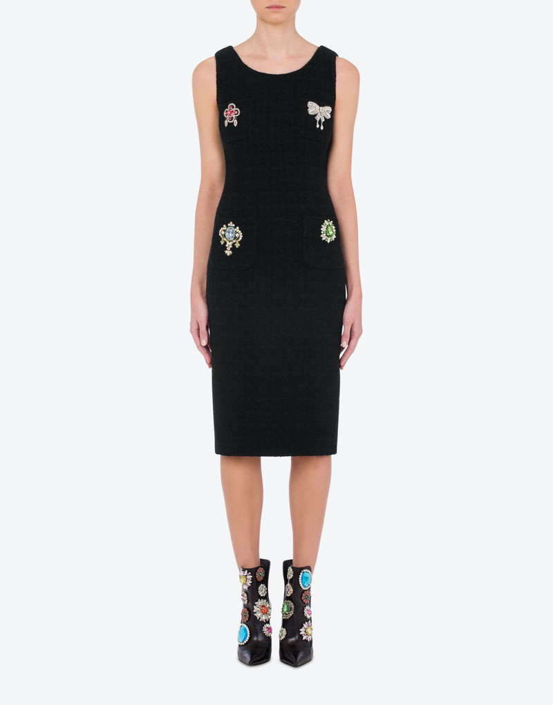 Moschino JEWEL DETAILS BOUCLÉ DRESS outlook
