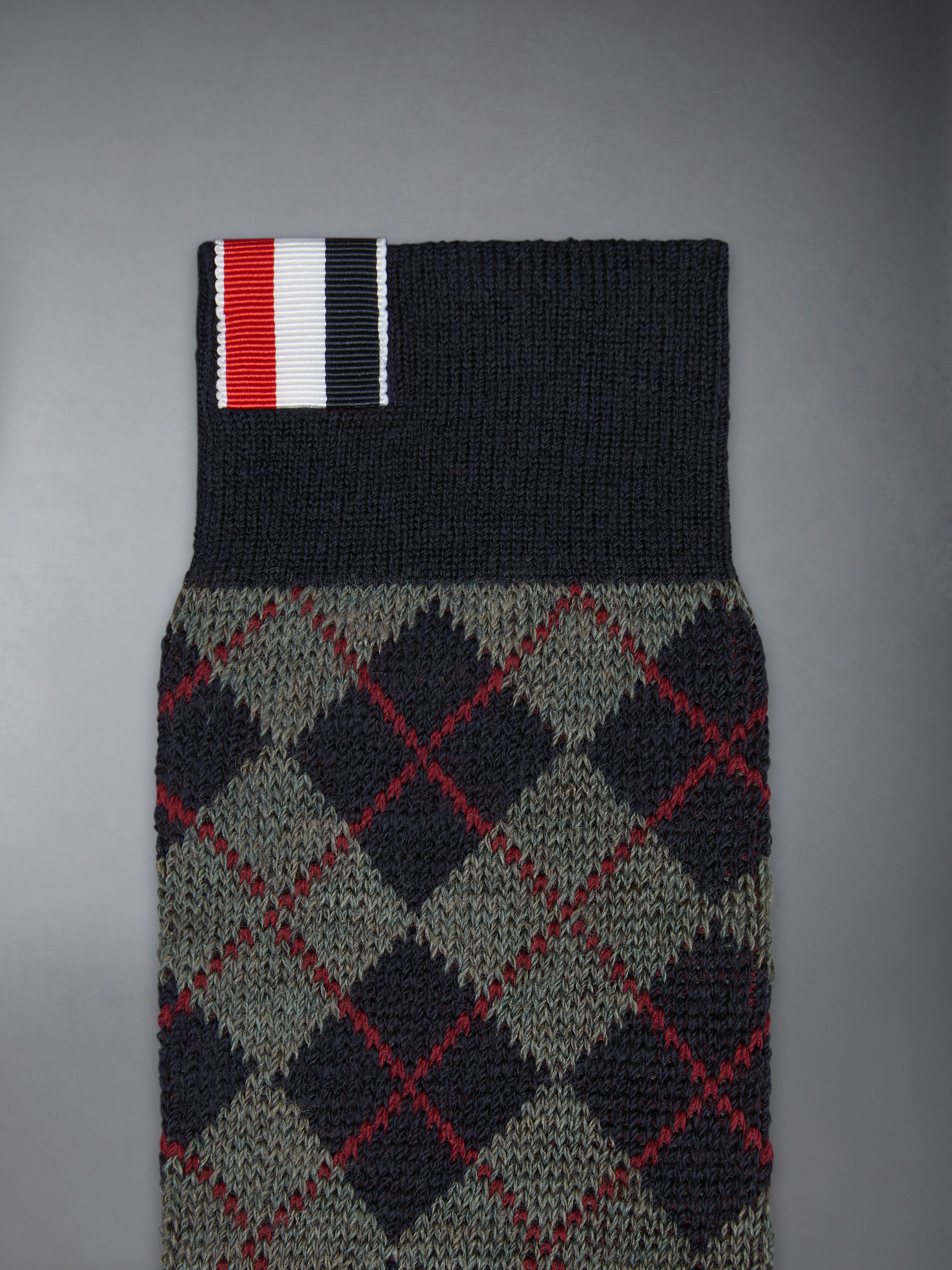 ARGYLE JACQUARD WOOL MID-CALF SOCKS - 2