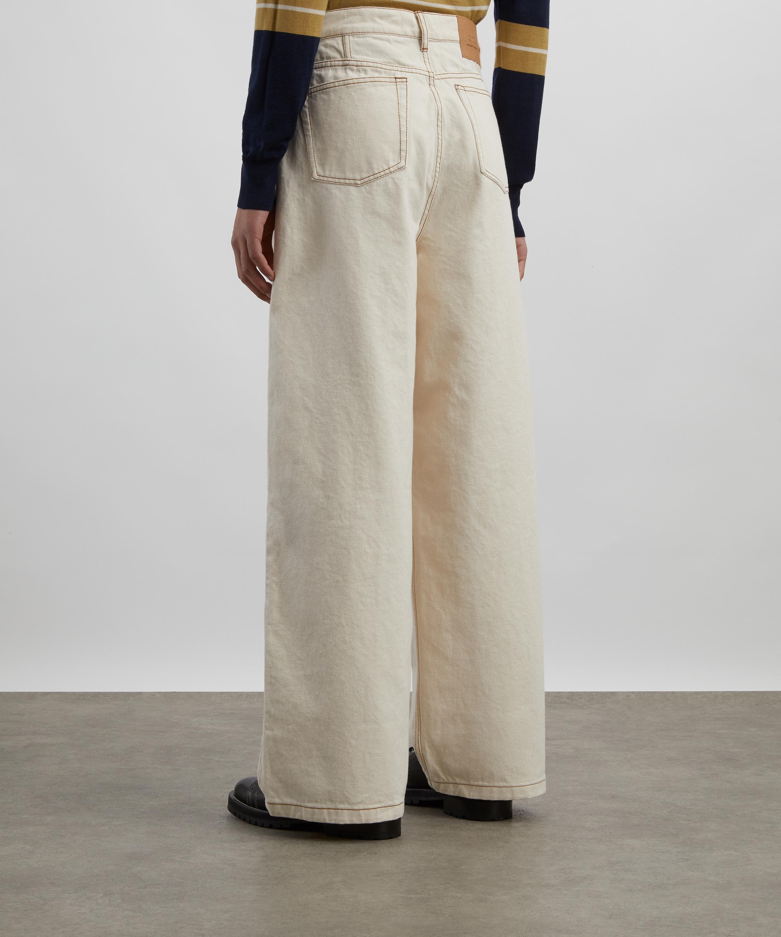 White Cream Wide Fit Jeans - 4