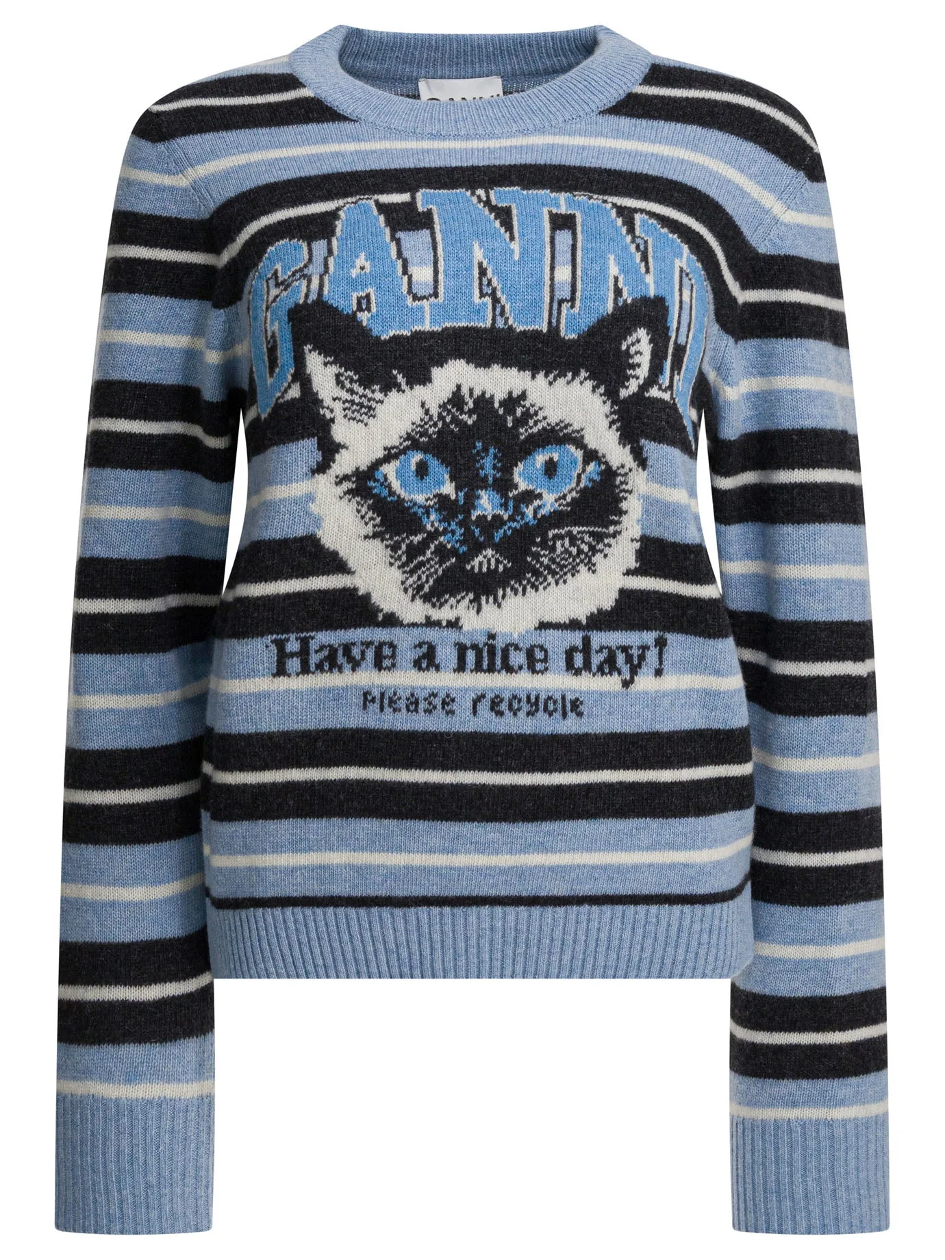 Ganni Women Wool Sweater With Print - 1