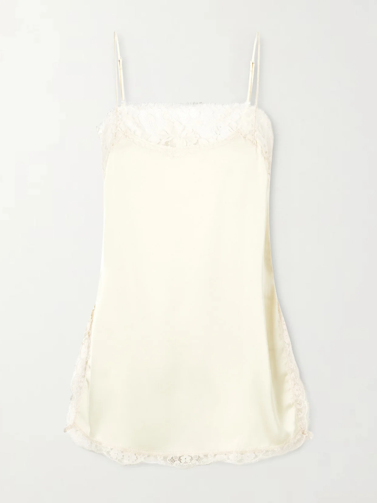 Adnina Lace-trimmed Recycled-satin Top - 1