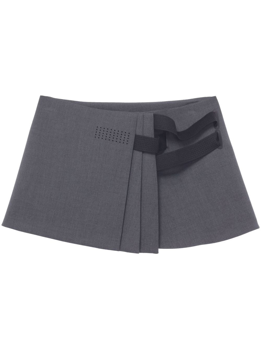 pleated wrap miniskirt - 1