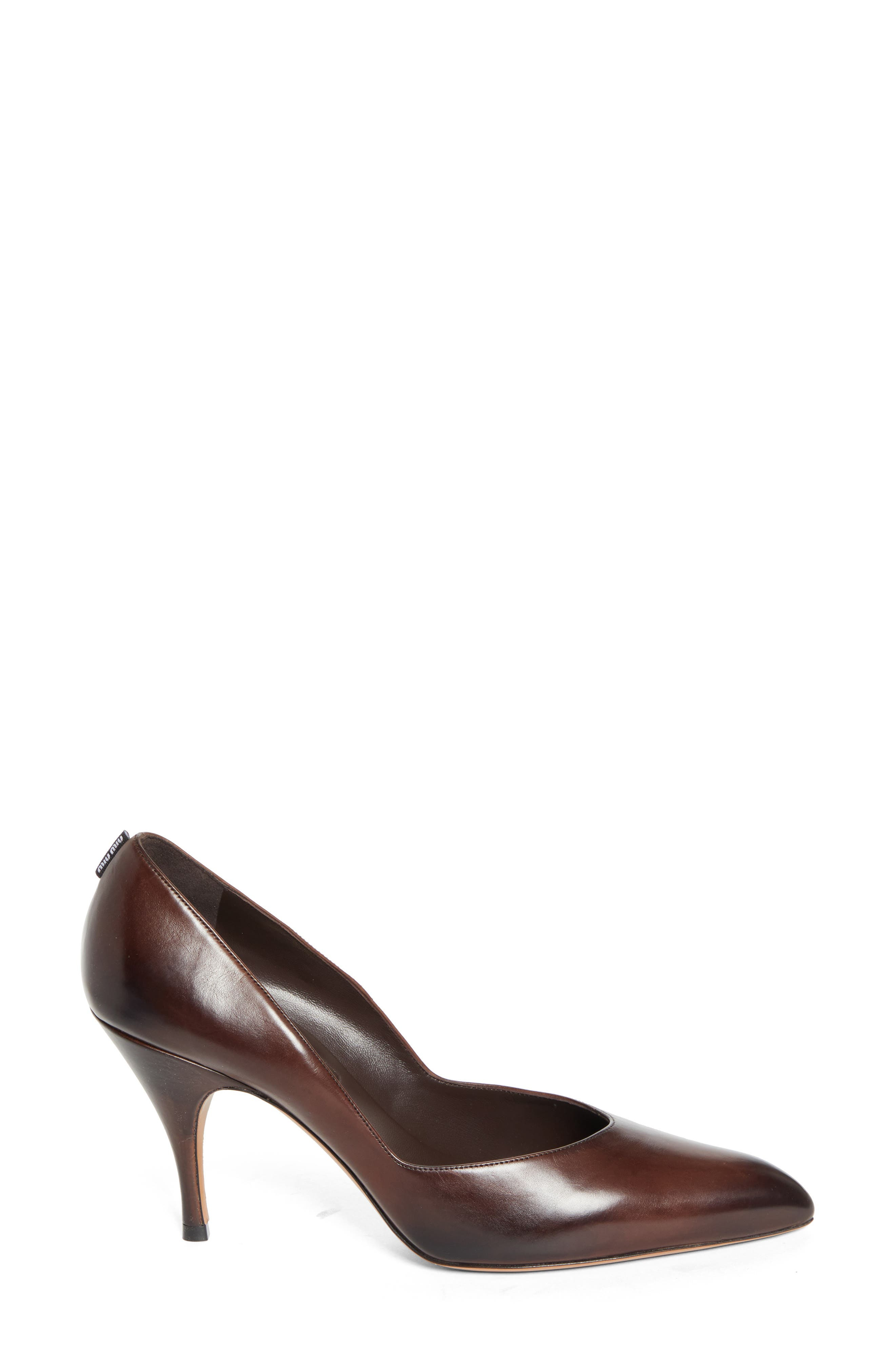 Miu Miu Waxed Calfskin Pointy Toe Pump in Moro at Nordstrom - 3