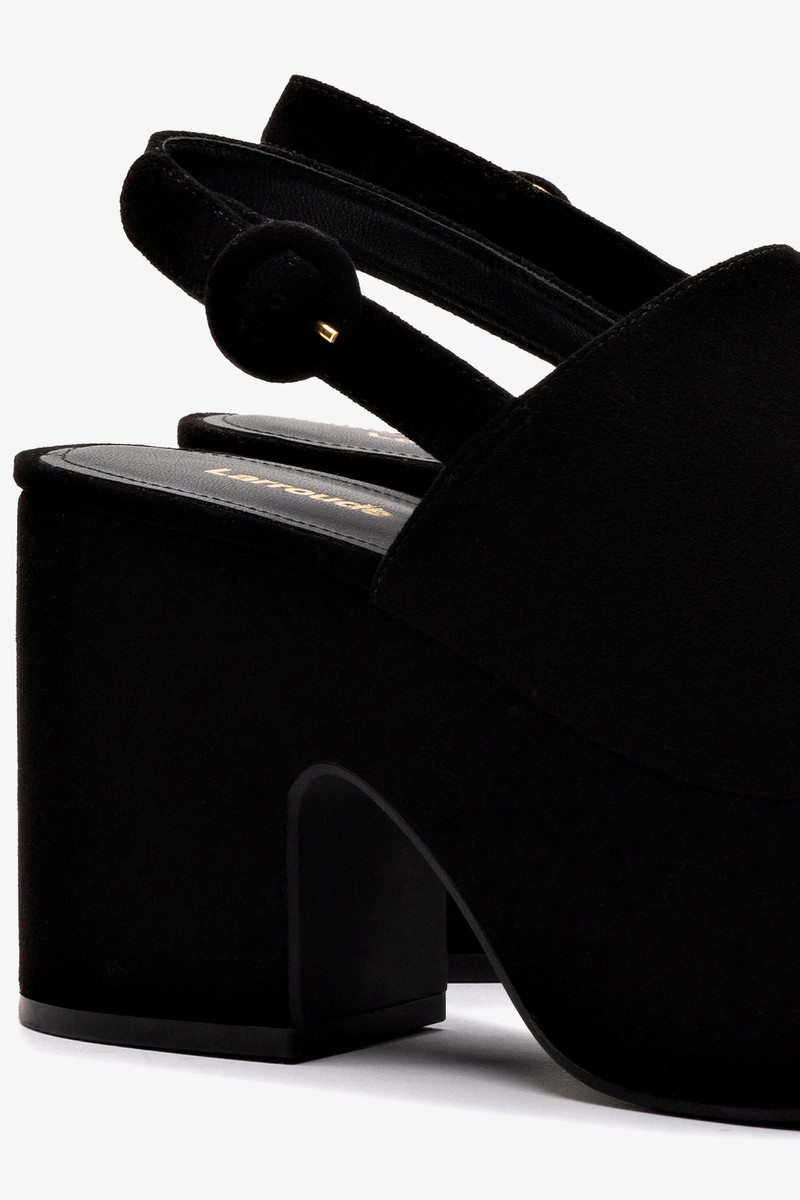 Miso Platform Sandal In Black Suede 4