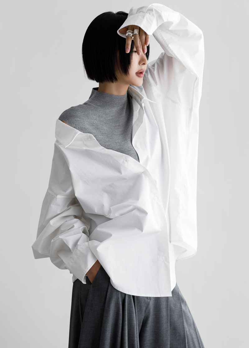 Revel Poplin Oversized Shirt - White 3