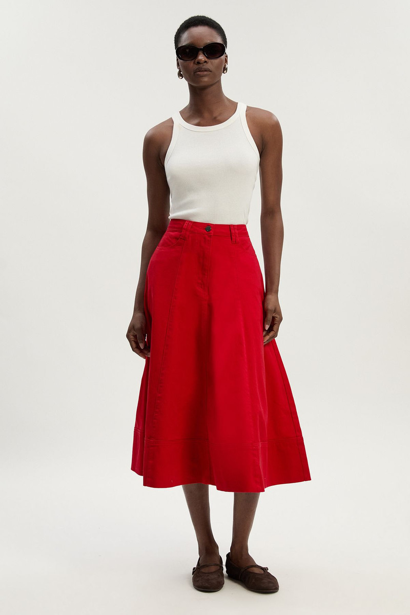 Denim 5 Pocket Midi Skirt 1