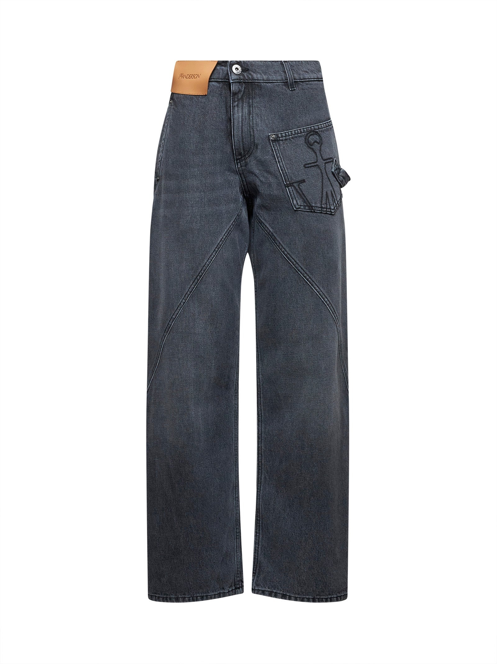 Black twisted leg workwear jeans - 1