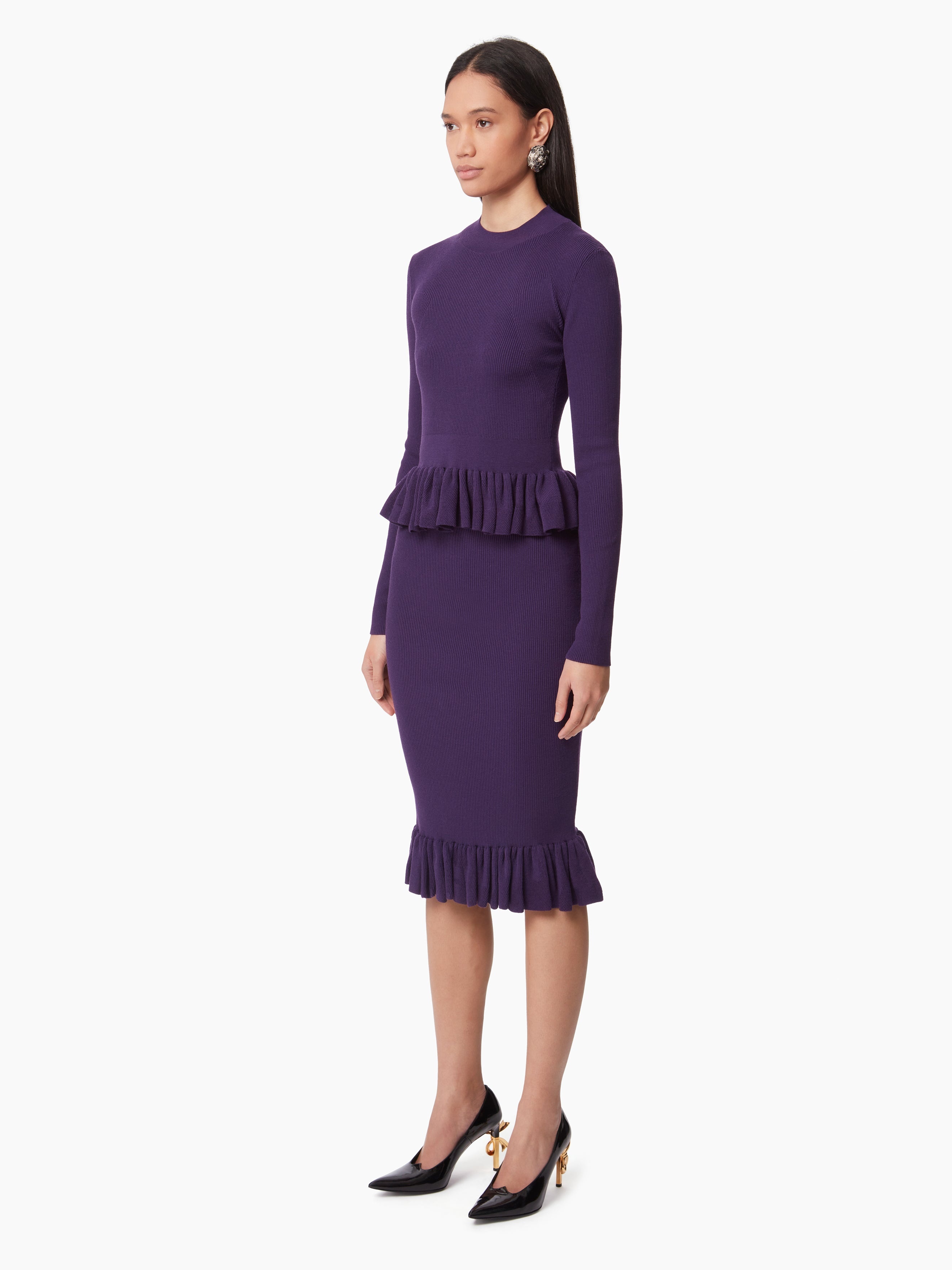 MIDI SKIRT WITH RUFFLED PEPLUM - 3