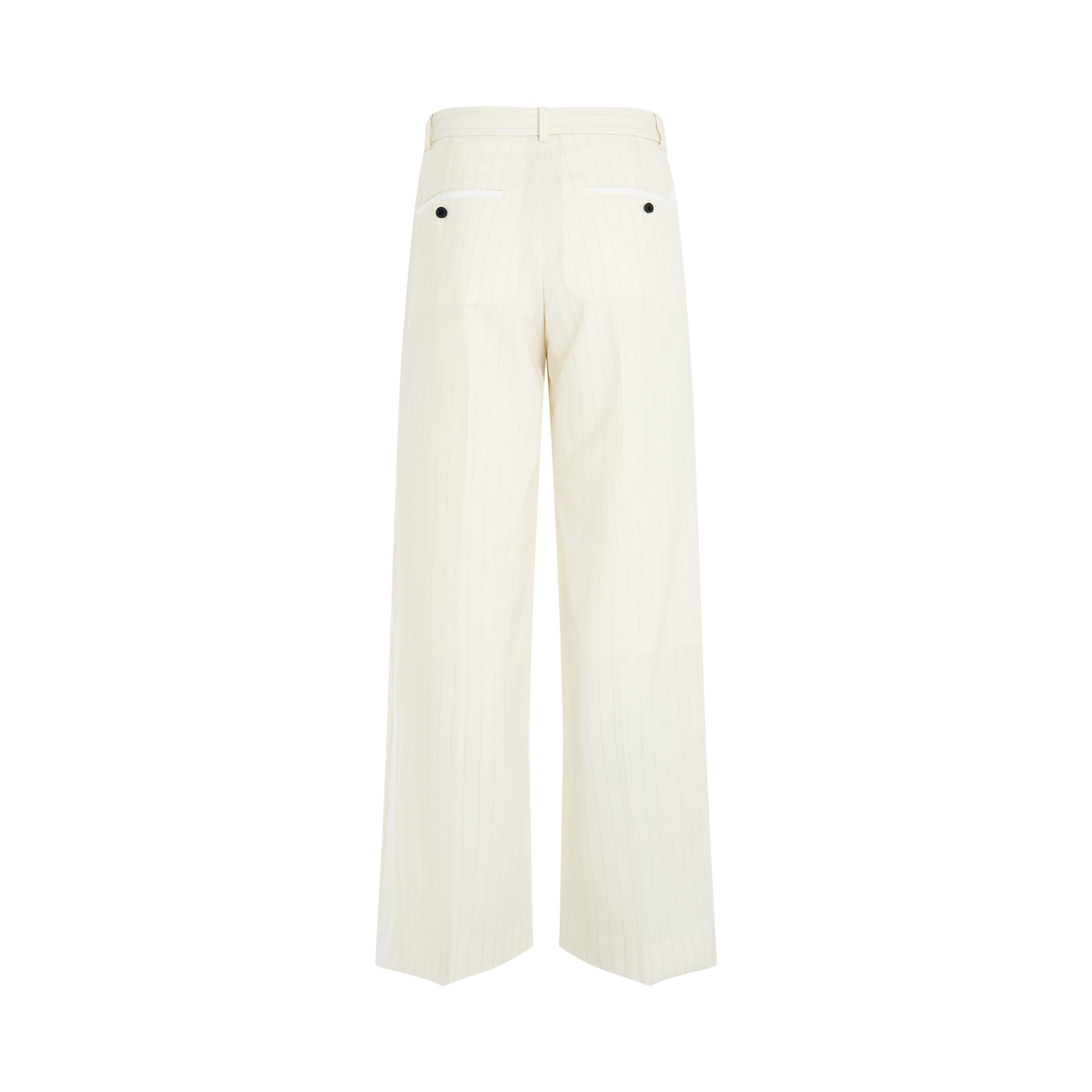 Chalk Stripe Pants in Off White - 4