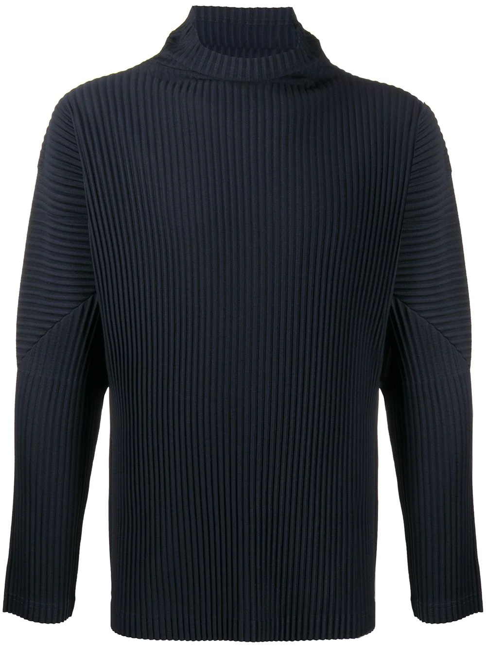 pleated roll neck shirt - 1