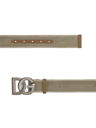 Dolce & Gabbana logo-plaque buckle belt outlook